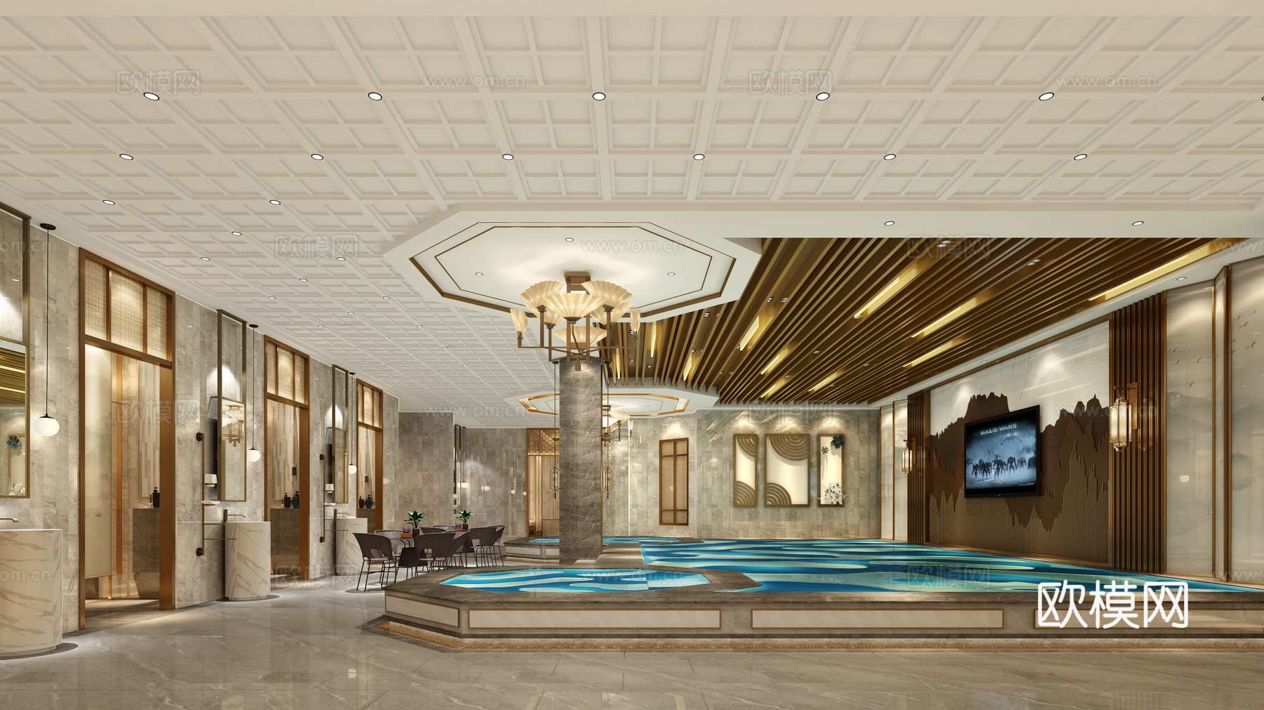 浴区3d模型下载（渲染图2）