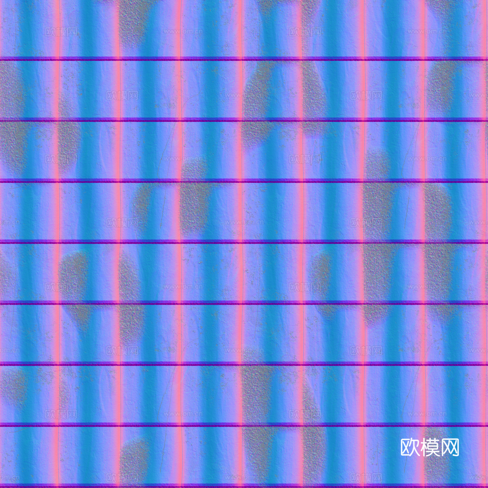 屋顶瓦片老旧陶土瓦西班牙瓦 PBR材质贴图 2k
