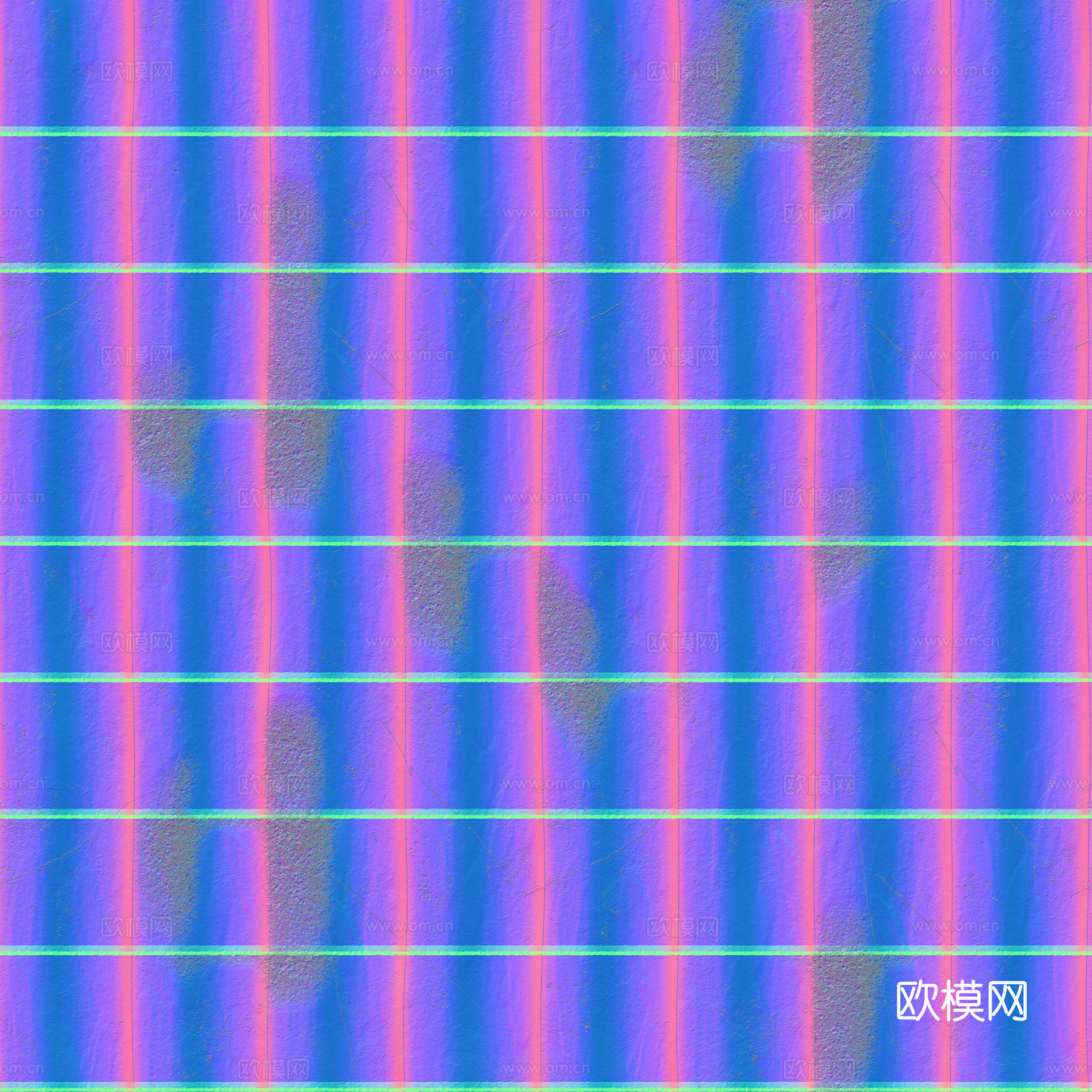 屋顶瓦片老旧陶土瓦西班牙瓦 PBR材质贴图 2k