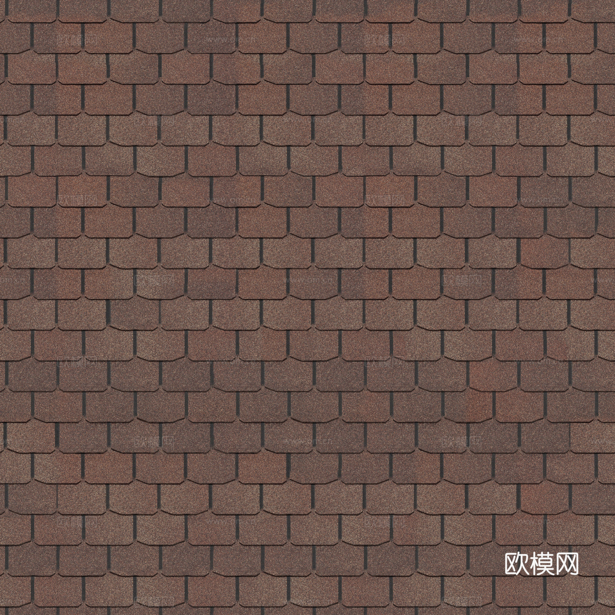 屋顶瓦片沥青瓦 PBR材质贴图 2k