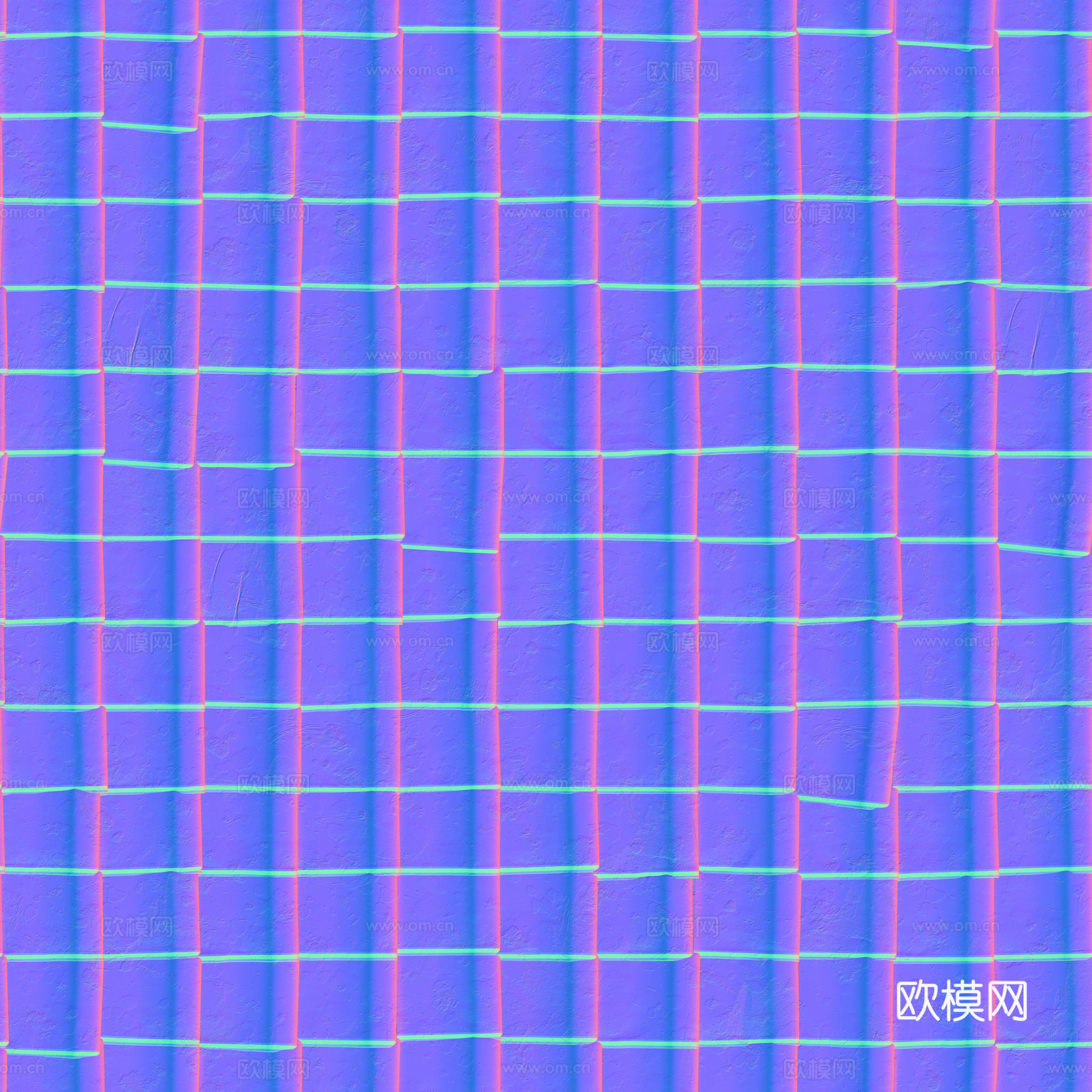 屋顶瓦片老旧陶土瓦西班牙瓦 PBR材质贴图 2k