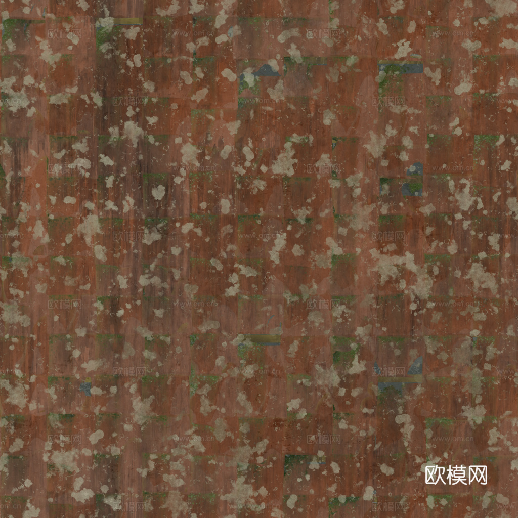 屋顶瓦片破旧陶土瓦西班牙瓦 PBR材质贴图 1k