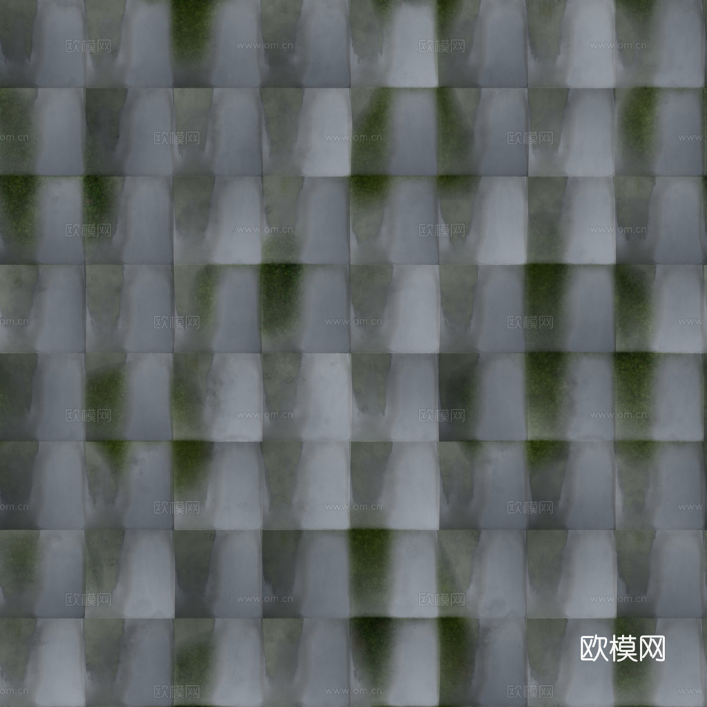 屋顶瓦片老旧陶土瓦西班牙瓦 PBR材质贴图 1k