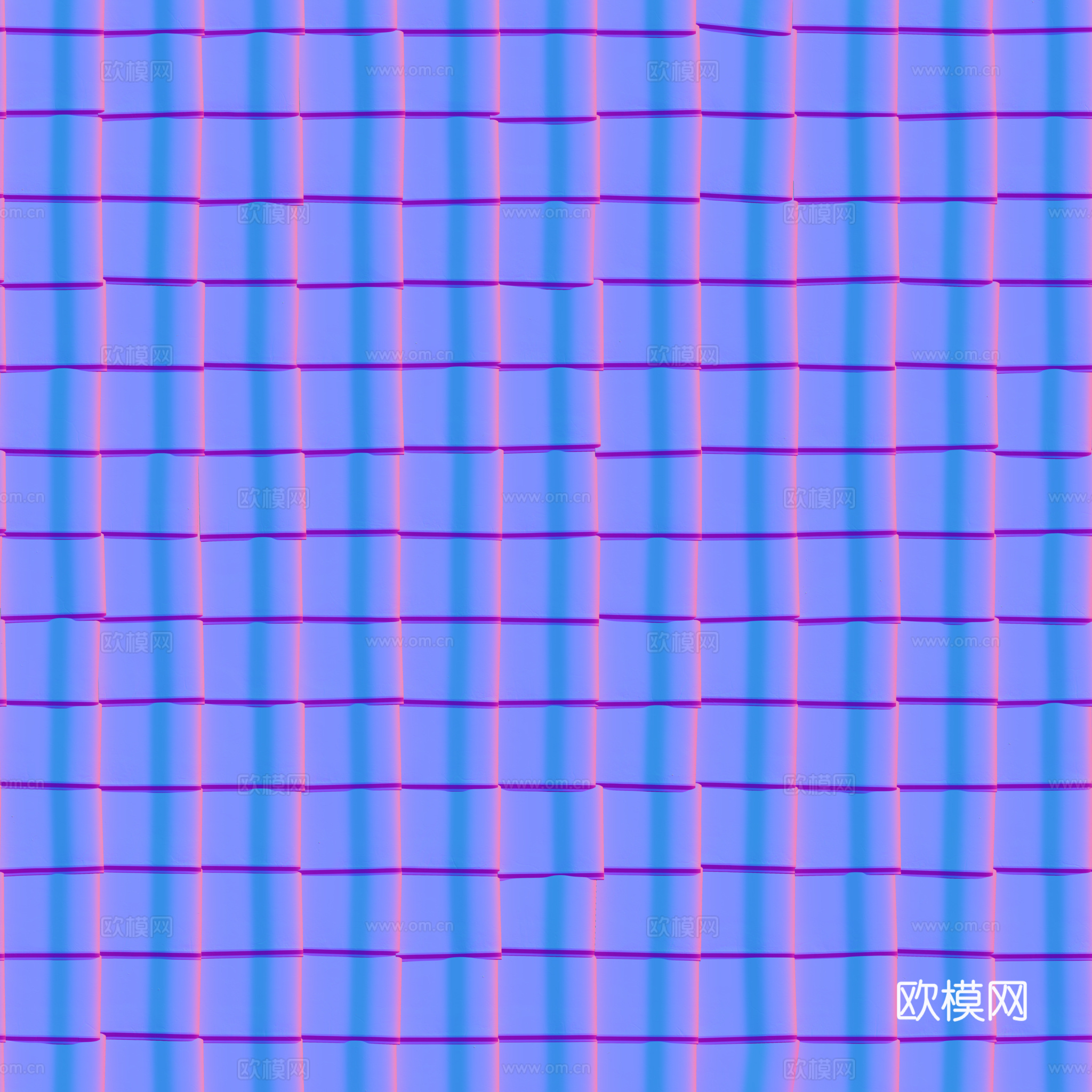屋顶瓦片老旧陶土瓦西班牙瓦 PBR材质贴图 2k