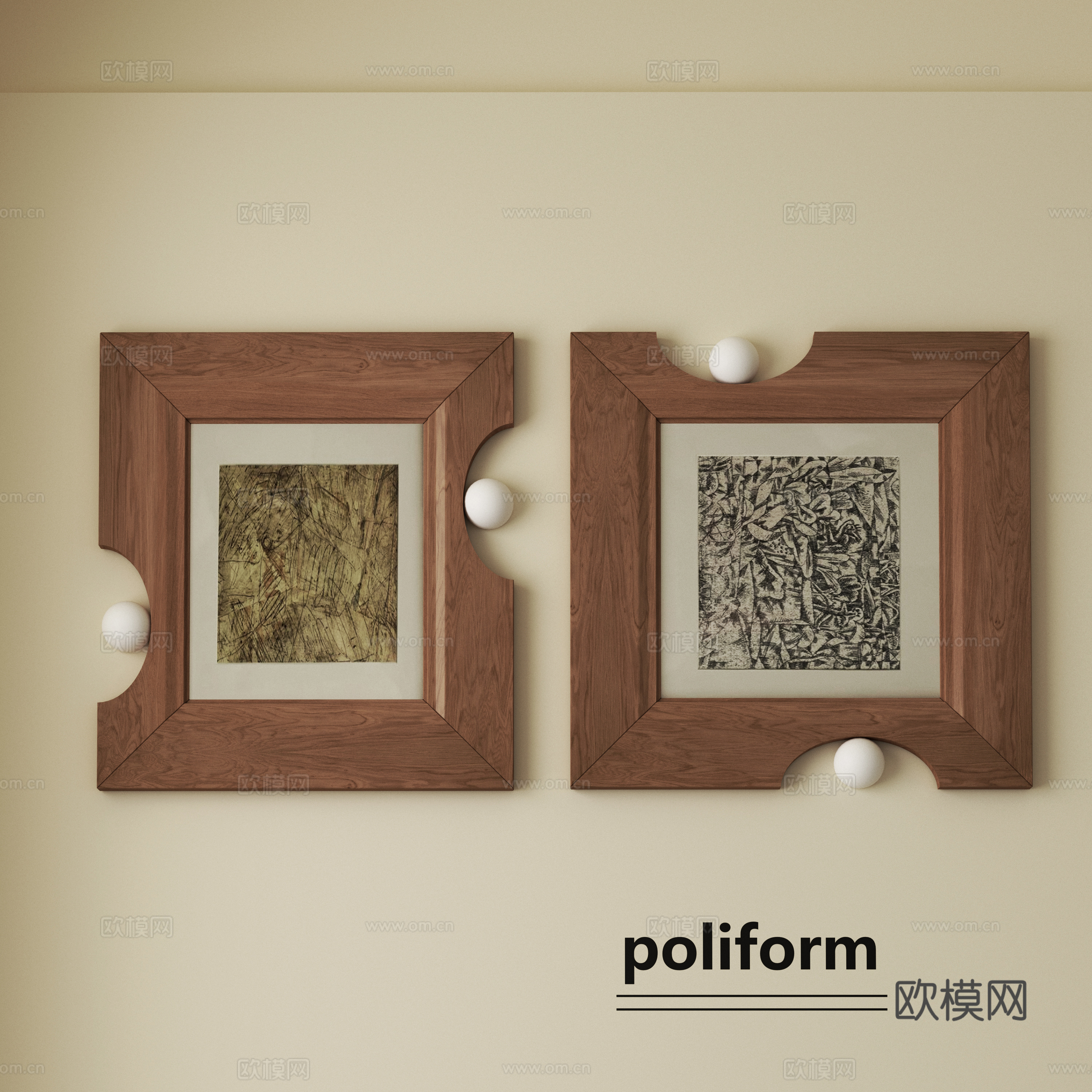 法式复古抽象画su模型