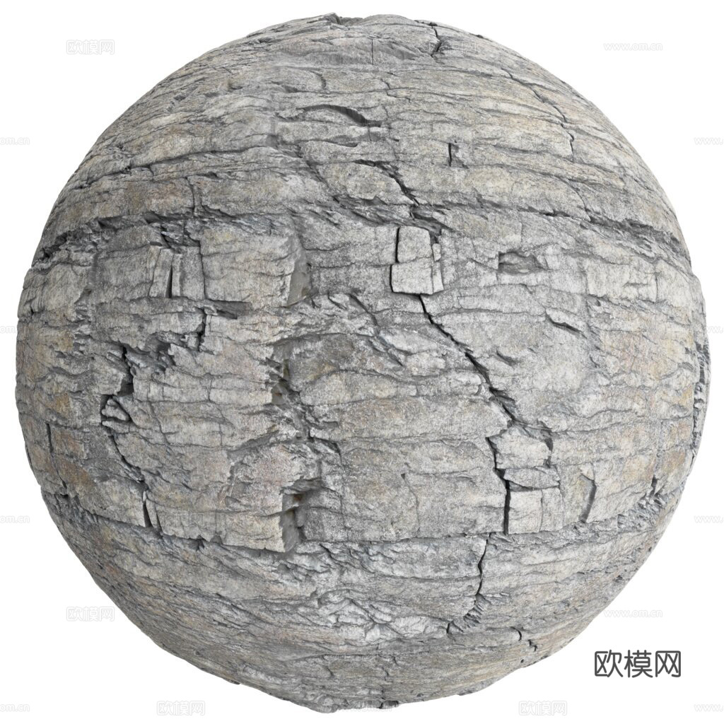 石头岩石pu石 PBR材质贴图 2k下载（渲染图1）