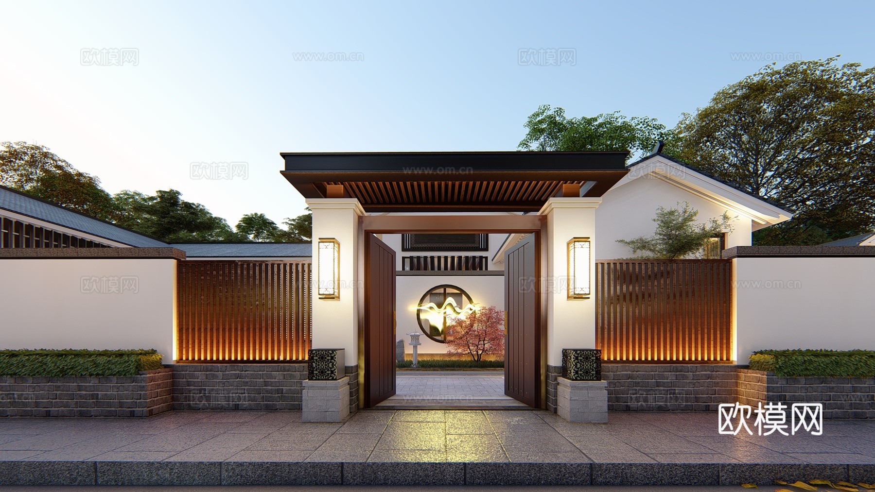新中式四合院  庭院景观 四合院建筑 宋代建筑 苏氏园林.rsu模型