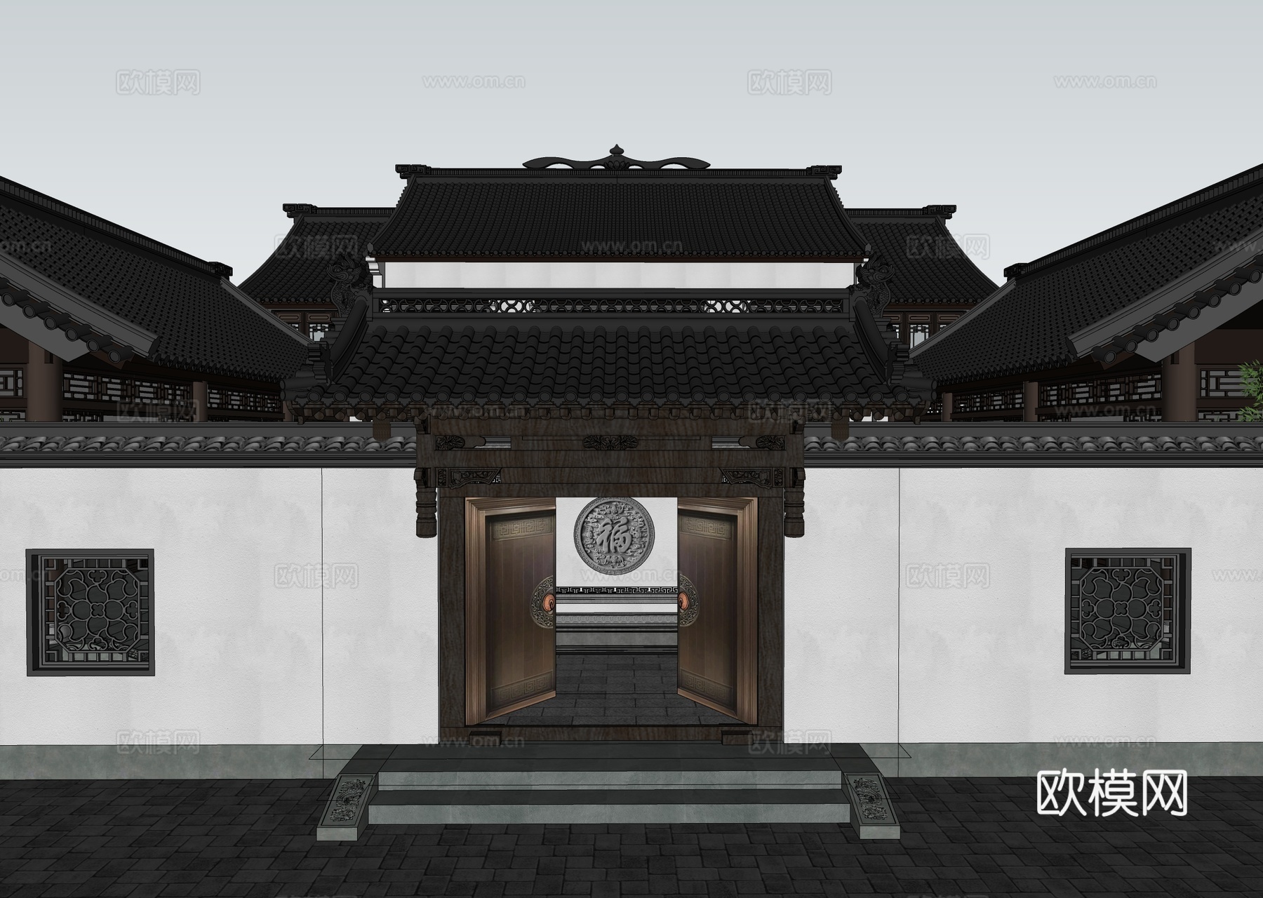 中式四合院  庭院景观 四合院建筑 宋代建筑 苏氏园林su模型