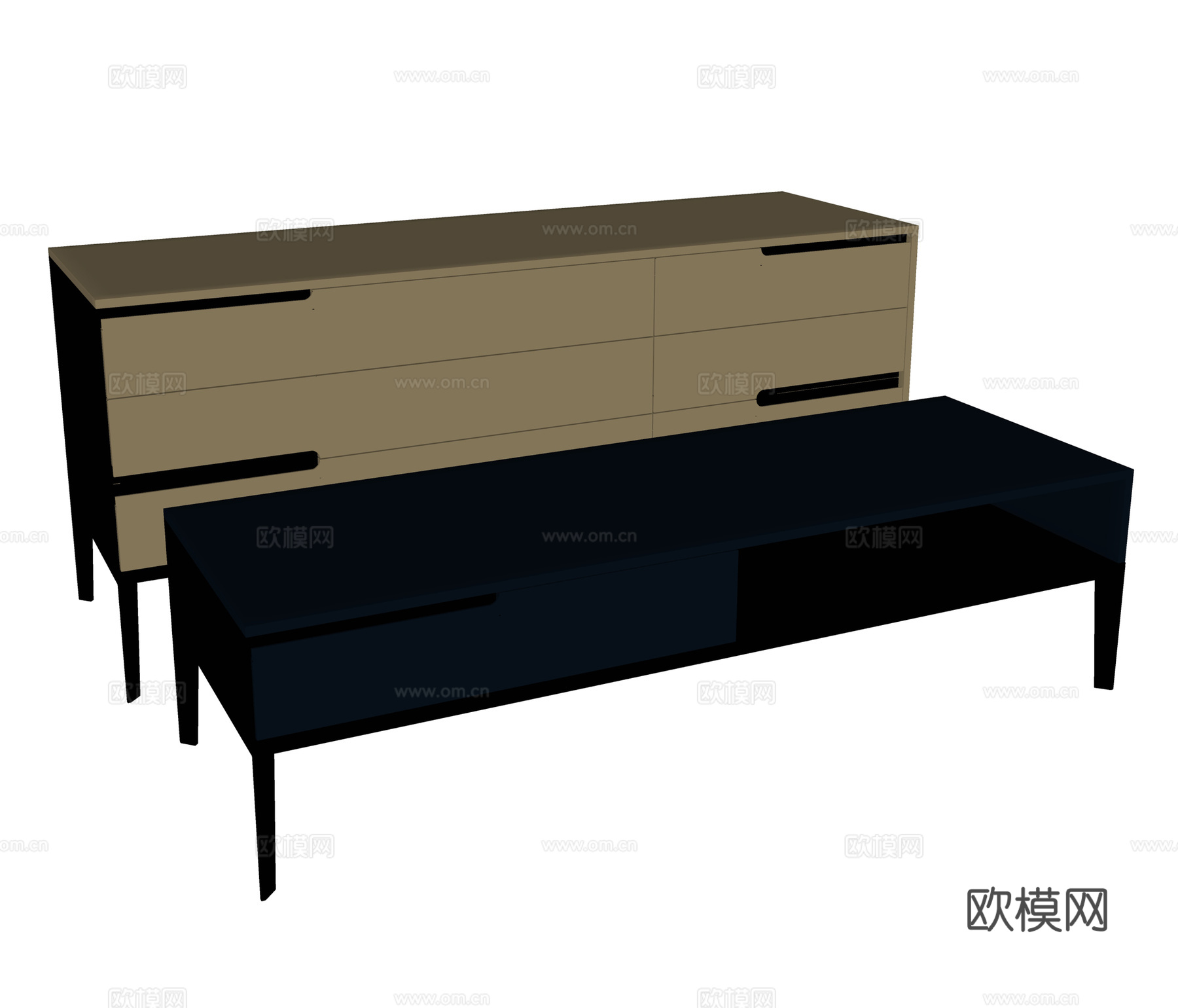 现代柜子  电视柜 成品柜 边柜su模型