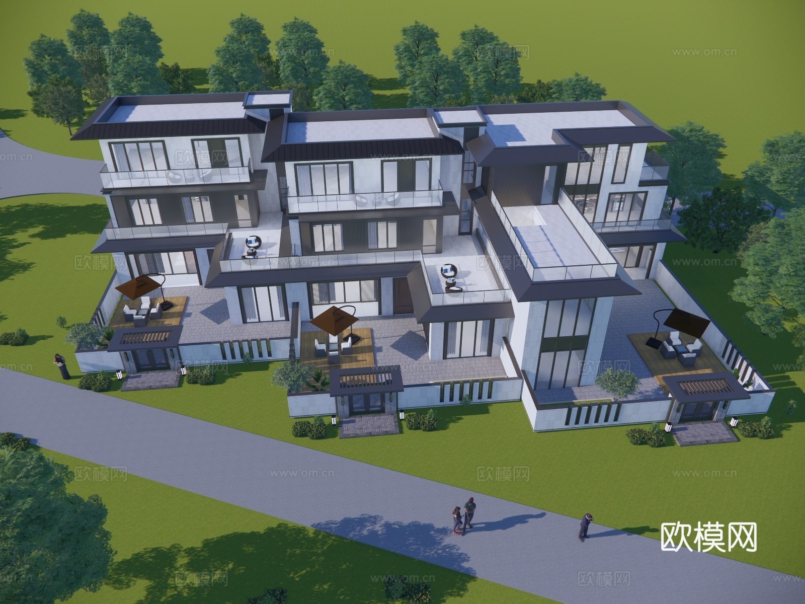 别墅建筑联排别墅su模型