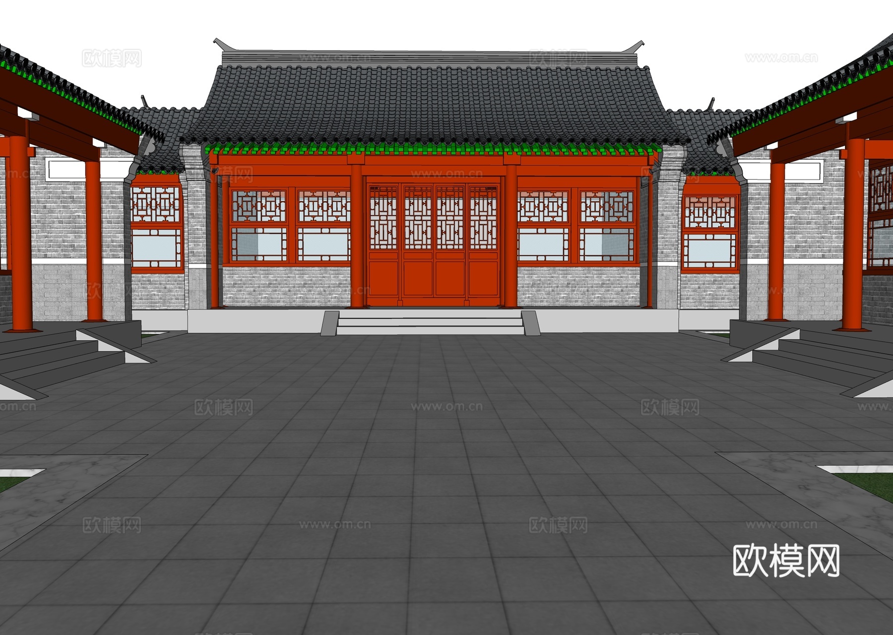 中式四合院  庭院景观 四合院建筑 宋代建筑 苏氏园林su模型