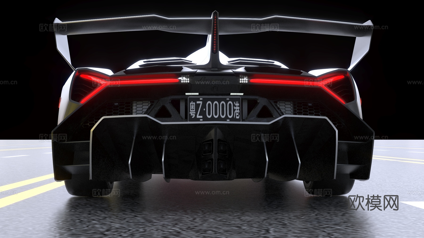 兰博基尼跑车3d模型下载（渲染图3）