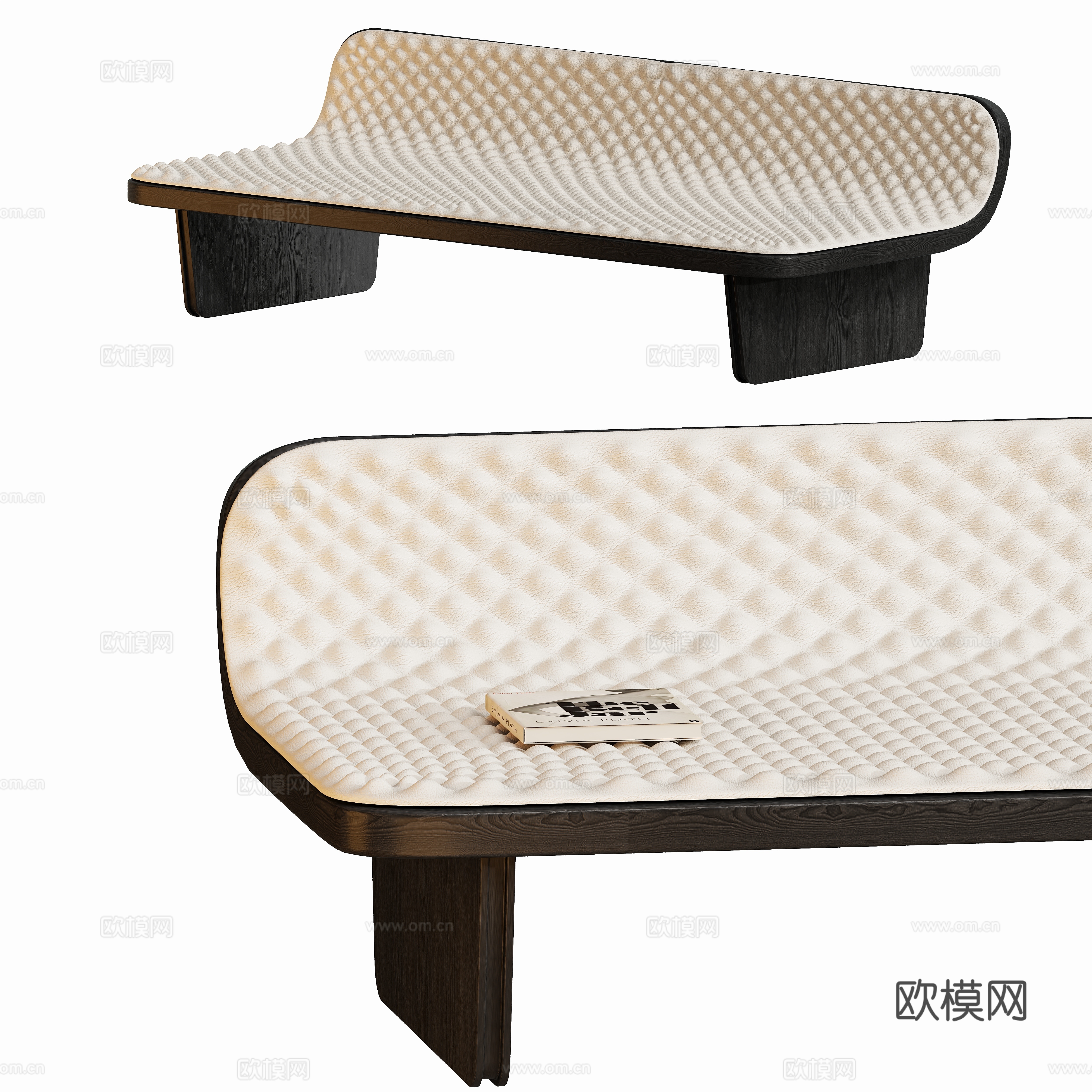 现代长凳床尾凳su模型