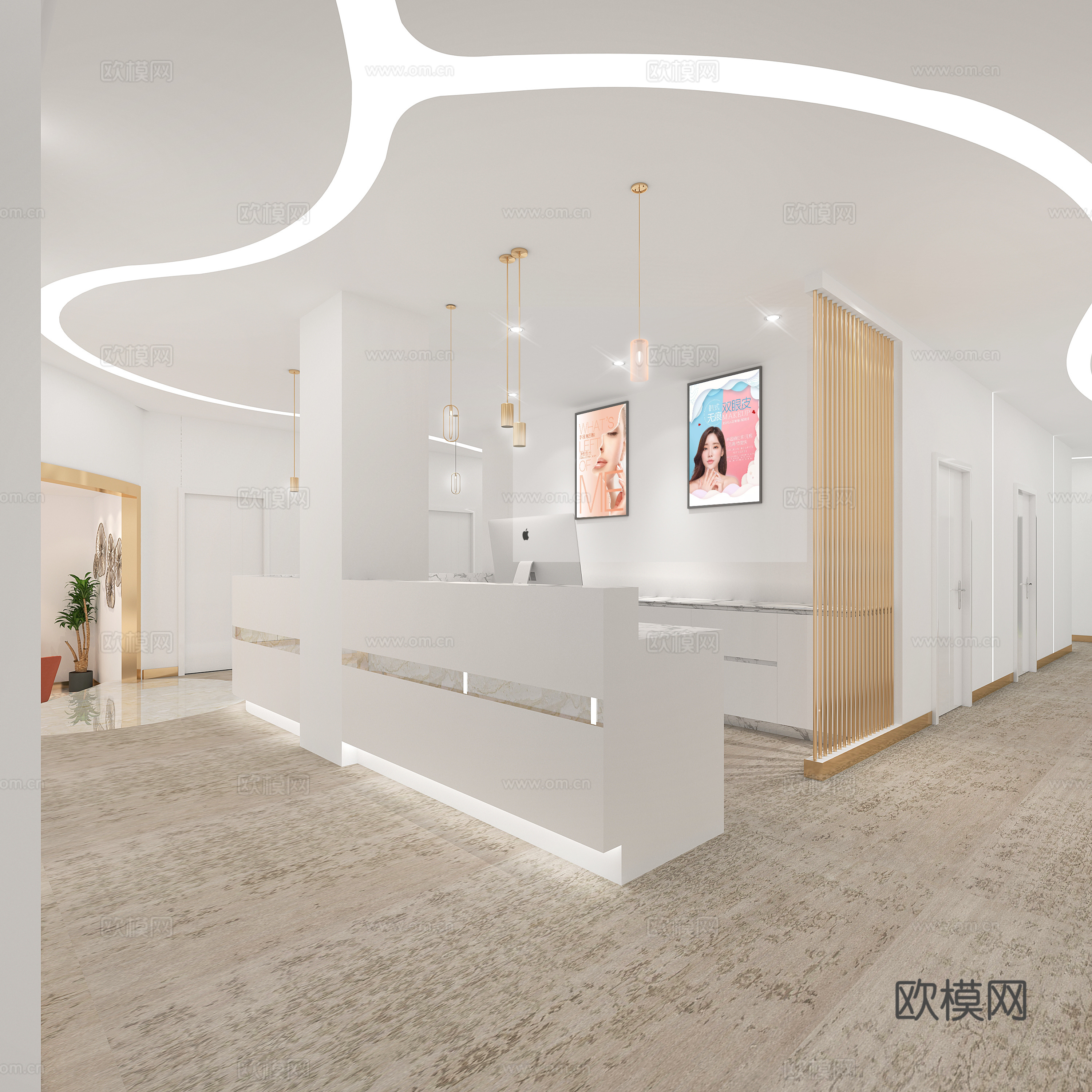 现代风格整形医院3d模型下载（渲染图4）