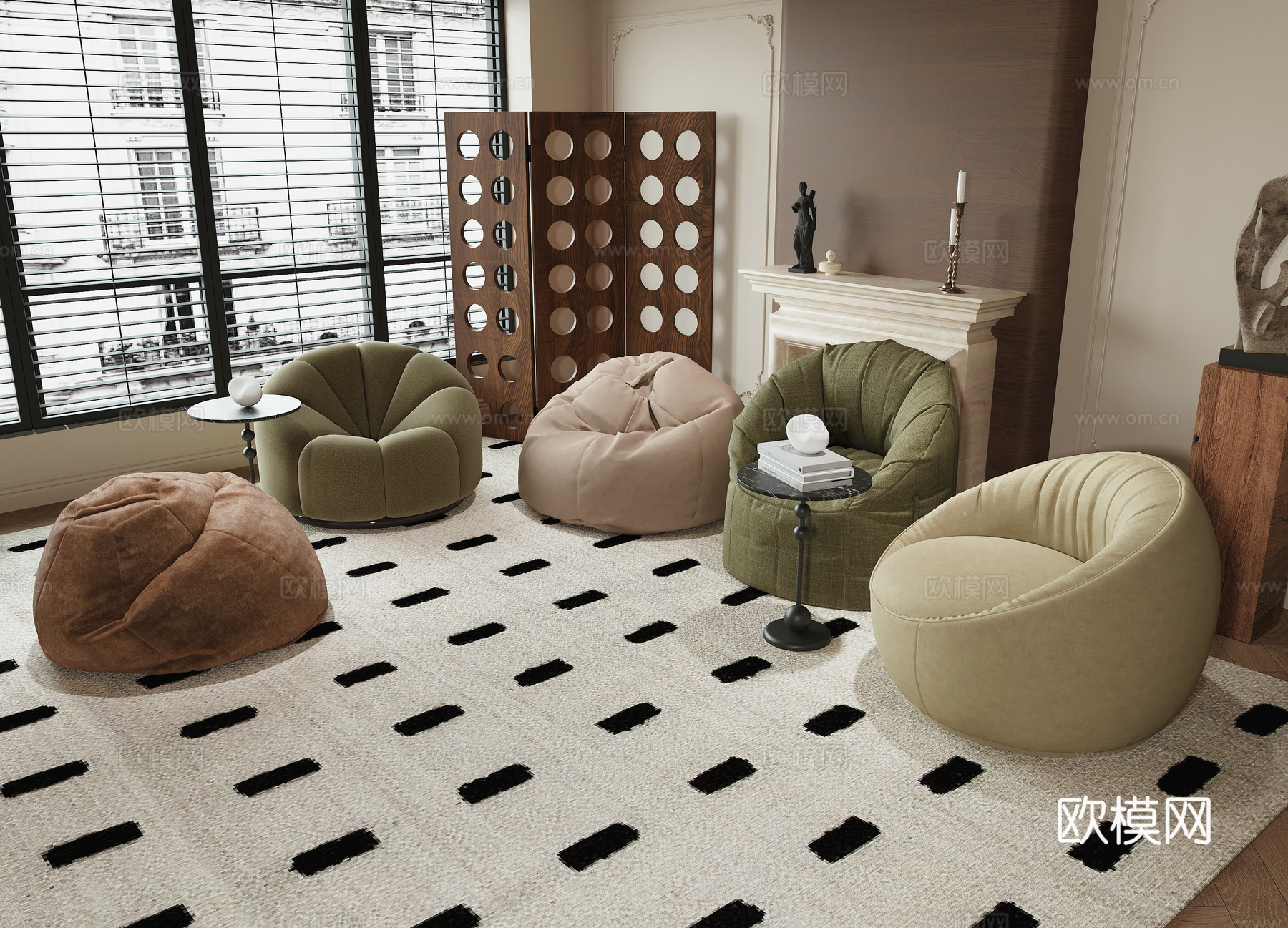 现代懒人沙发3d模型下载