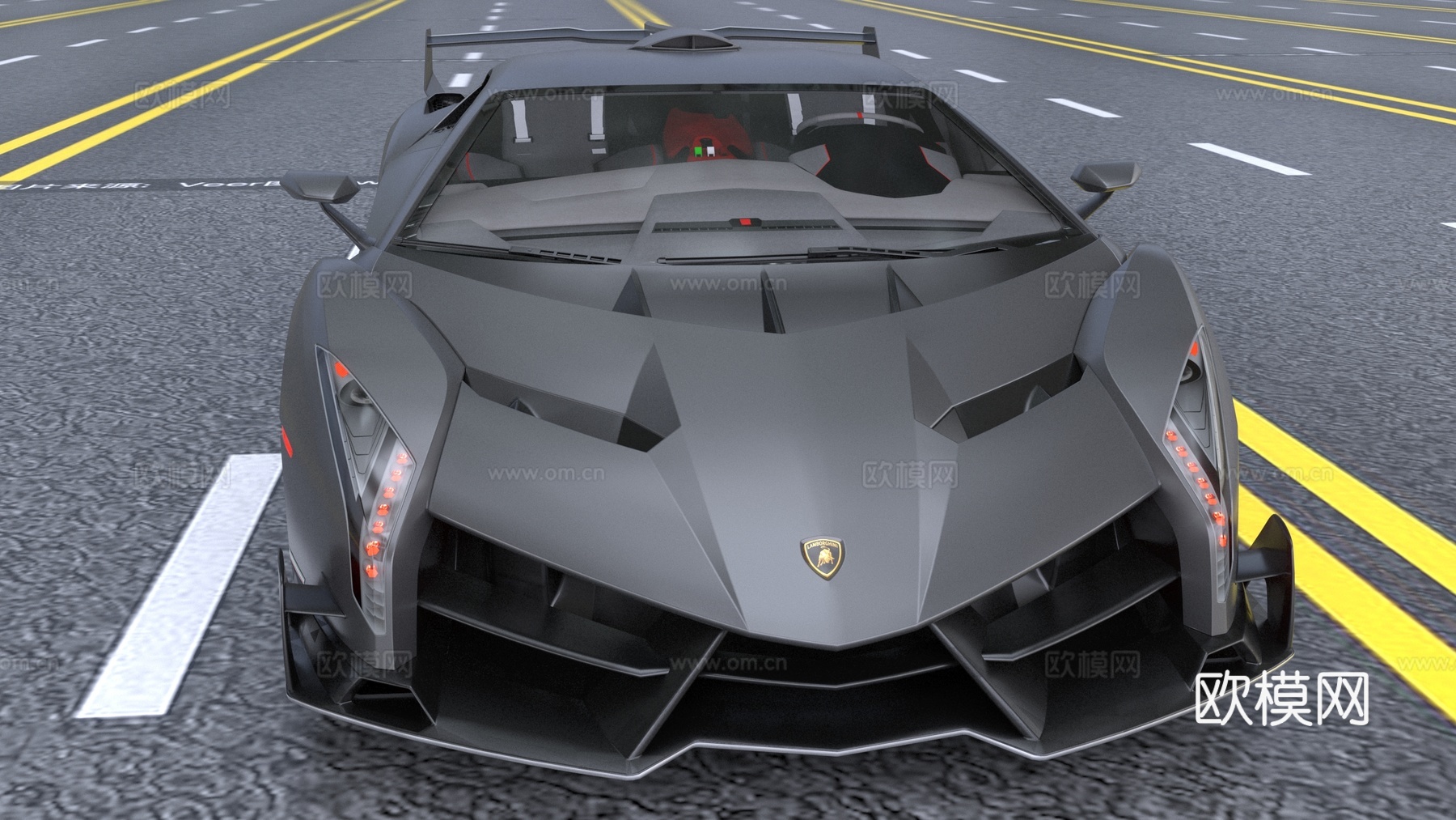 兰博基尼跑车3d模型下载（渲染图2）