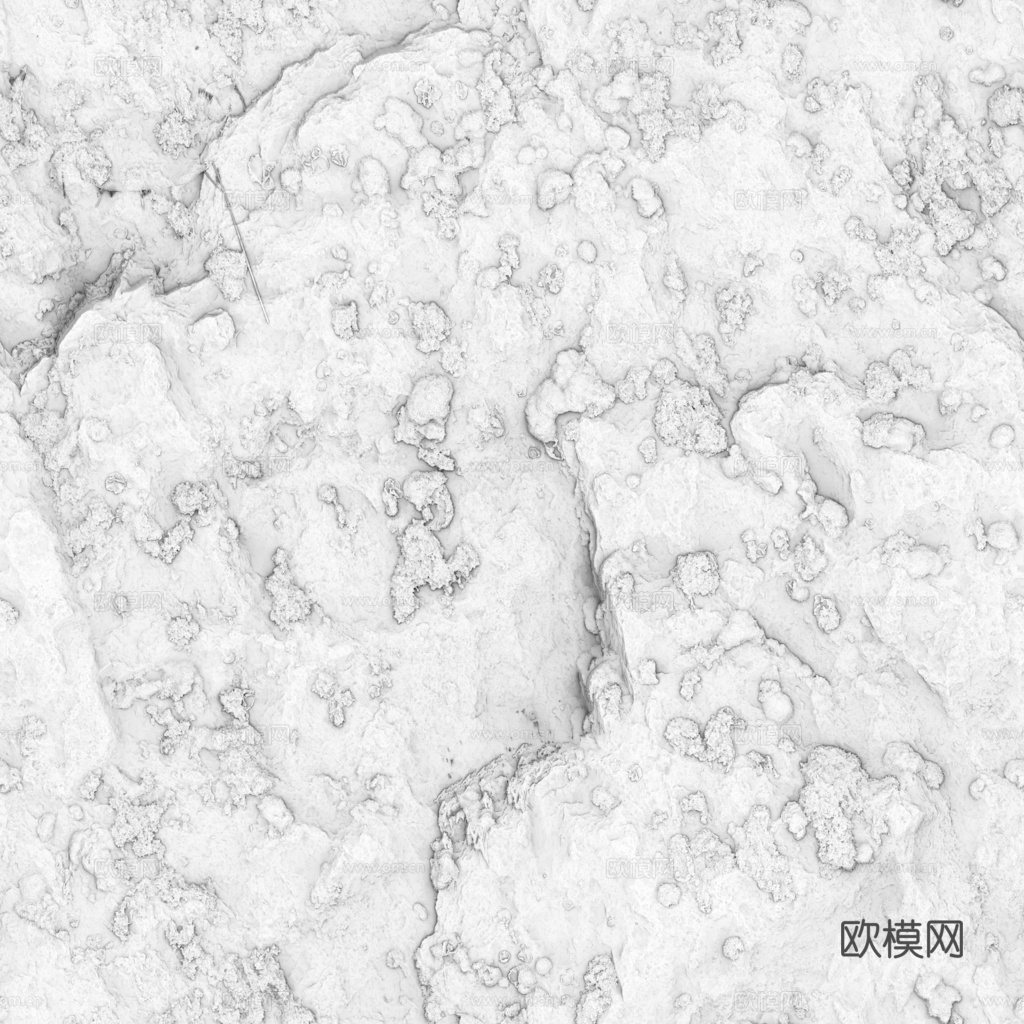 石头岩石pu石 PBR材质贴图 1k下载（渲染图3）