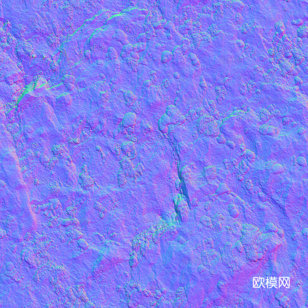 石头岩石pu石 PBR材质贴图 1k下载（渲染图7）