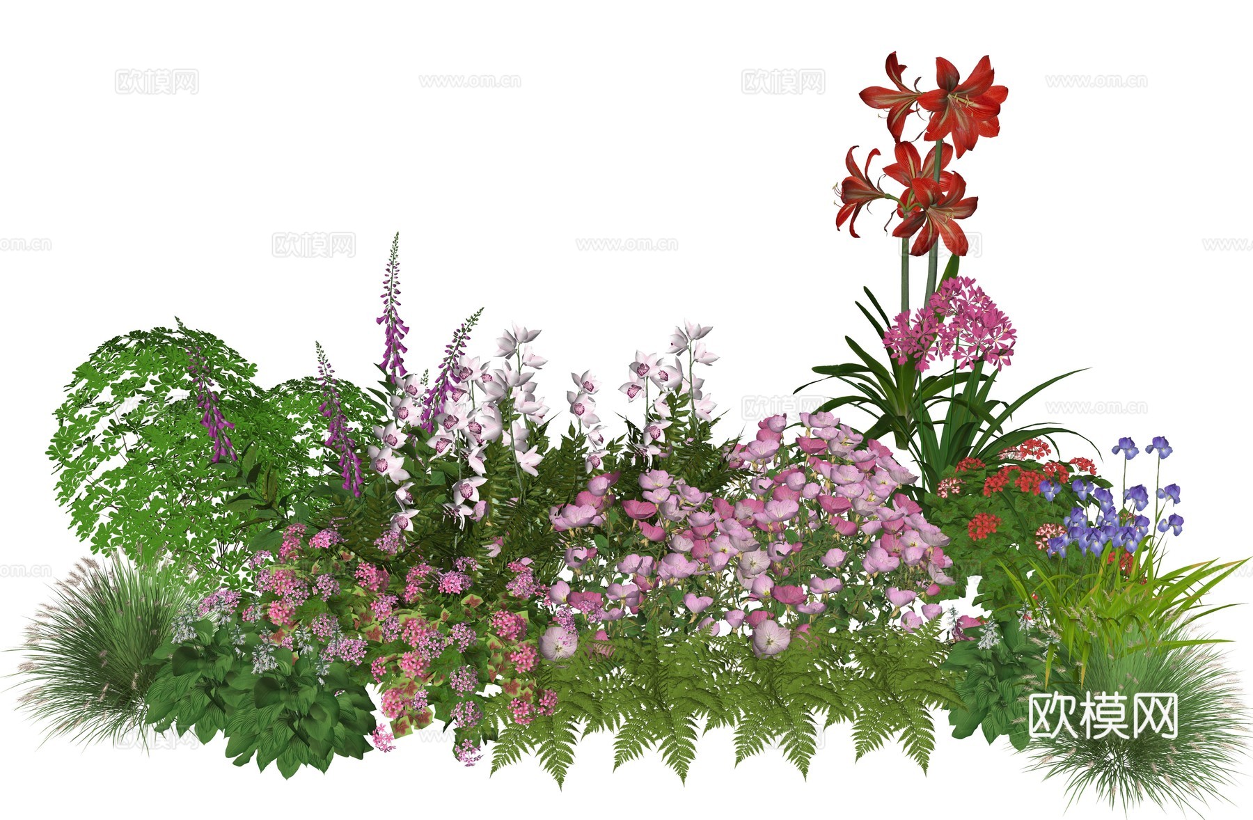 现代庭院小院植物堆植物景观组合su模型