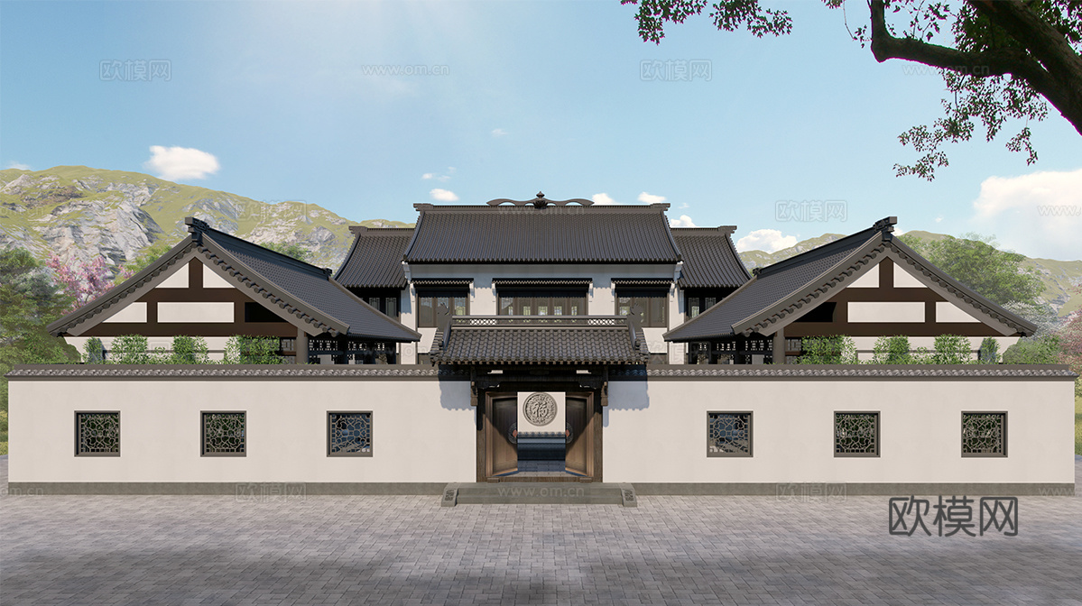 中式四合院  庭院景观 四合院建筑 宋代建筑 苏氏园林su模型