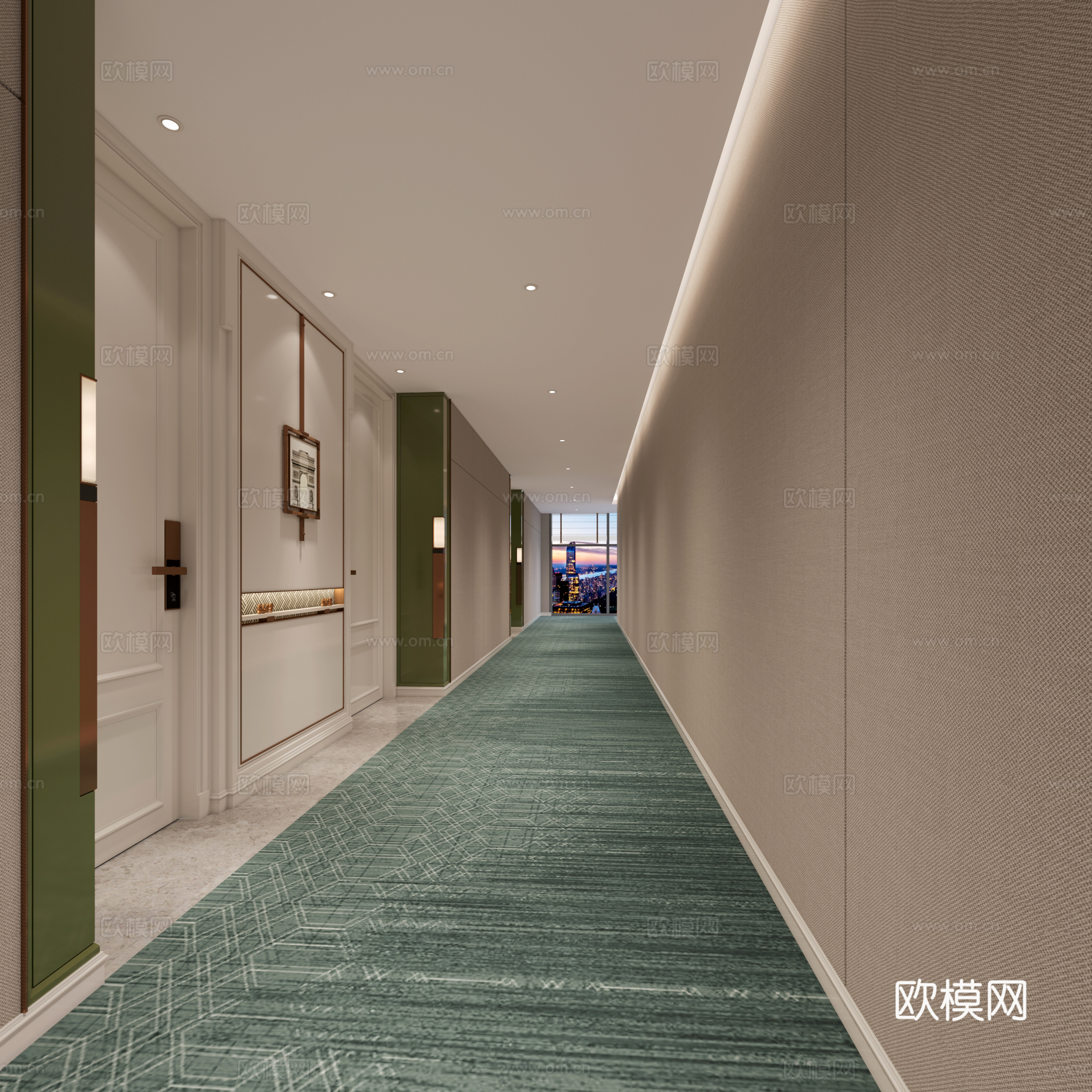 客房走廊过道3d模型下载