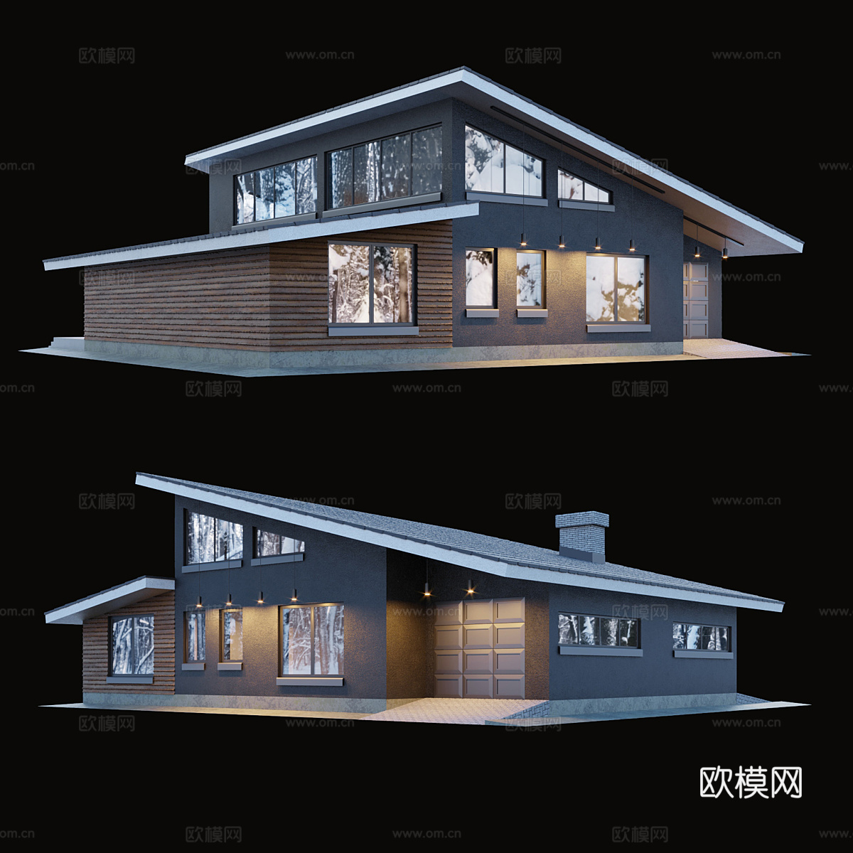 建筑别墅3d模型下载（渲染图2）