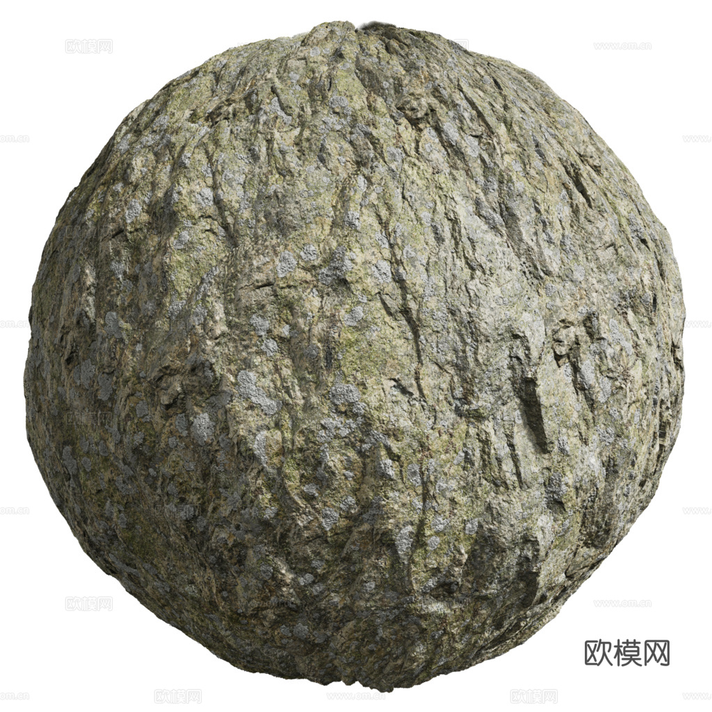 石头岩石pu石 PBR材质贴图 1k下载（渲染图1）