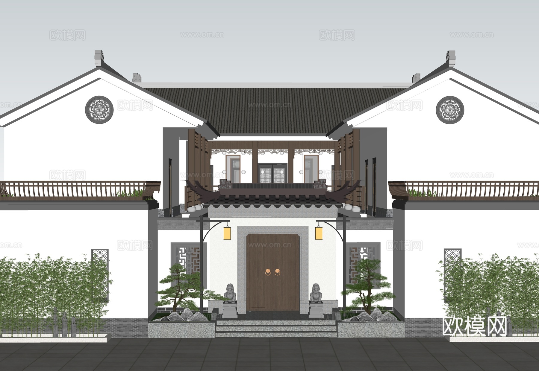 中式四合院  庭院景观 四合院建筑 宋代建筑 农村自建房su模型
