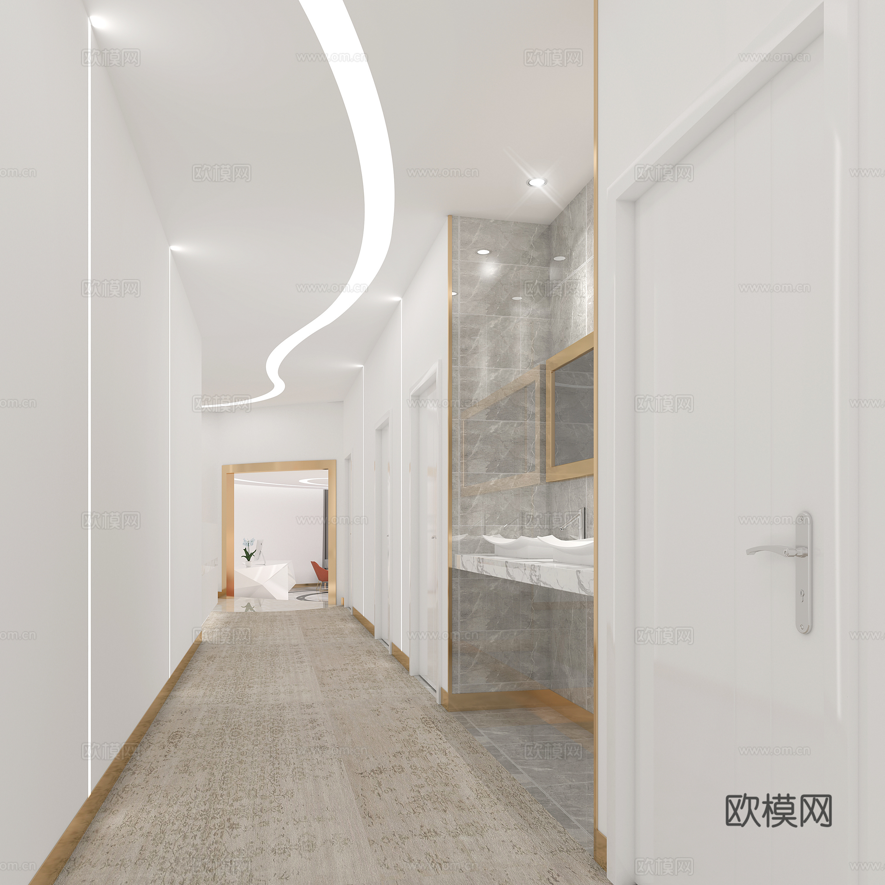 现代风格整形医院3d模型下载（渲染图2）