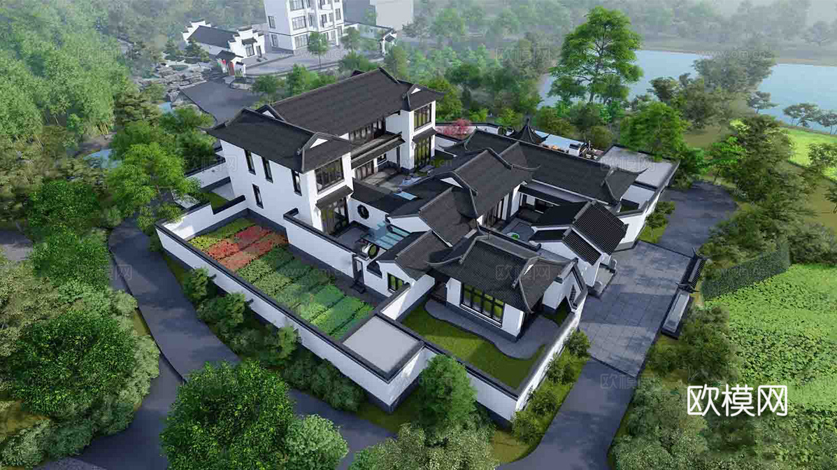 中式四合院  庭院景观 四合院建筑 宋代建筑 苏氏园林su模型
