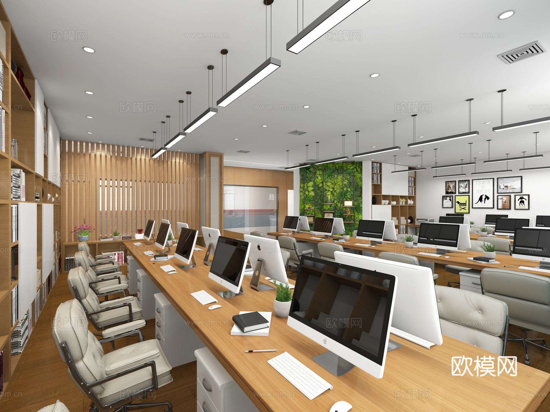 现代开房办公区 办公室3d模型下载