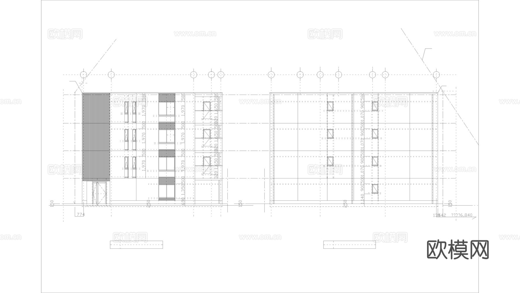建筑 住宅 公寓 居民楼 小区住宅 楼房 酒店立面图纸cad施工图