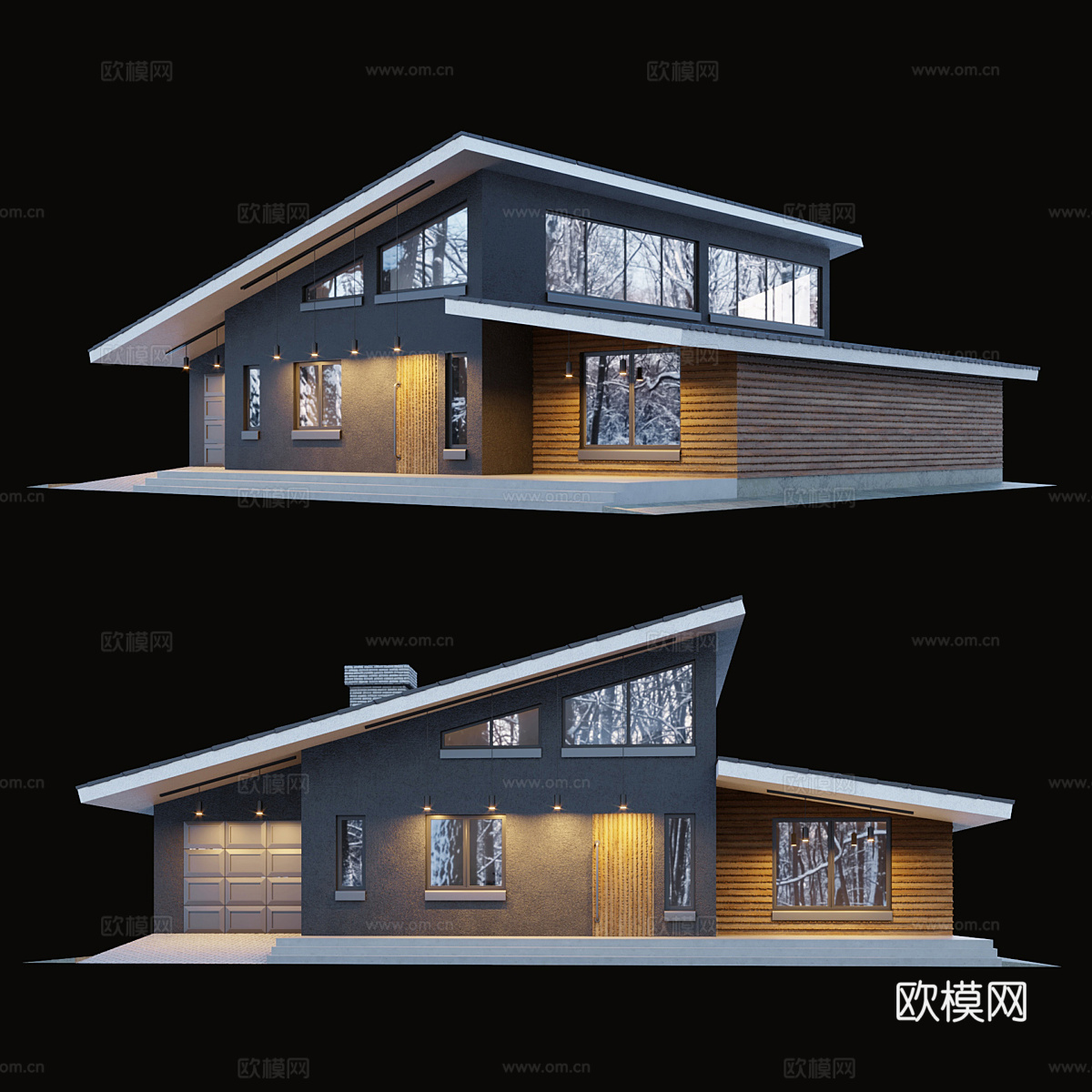 建筑别墅3d模型下载（渲染图1）