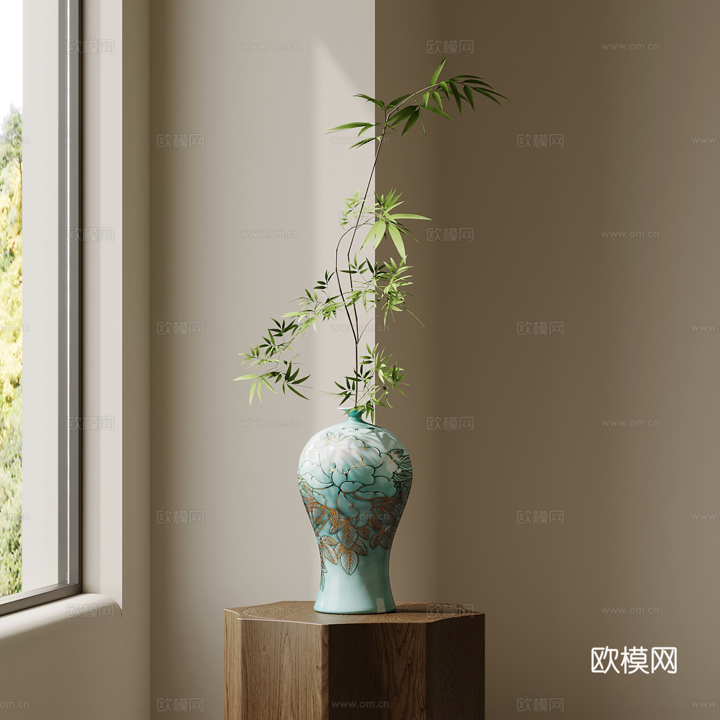 新中式花瓶su模型