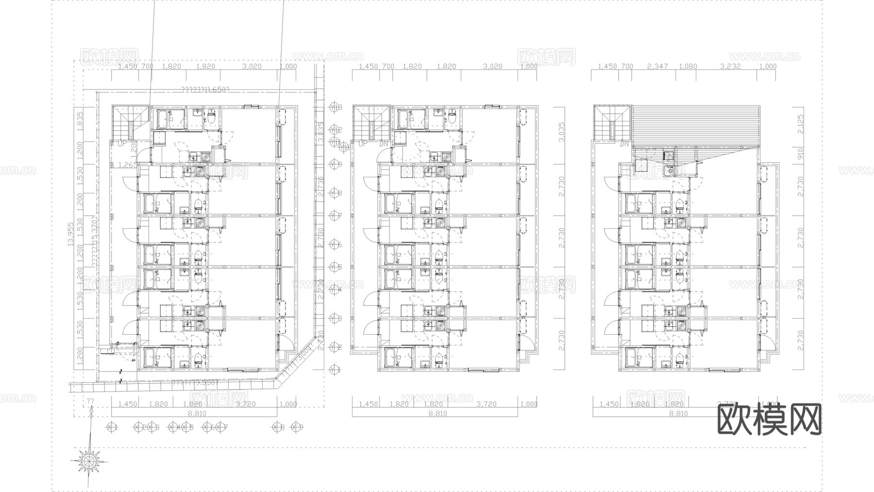 公寓图纸 建筑住宅cad施工图