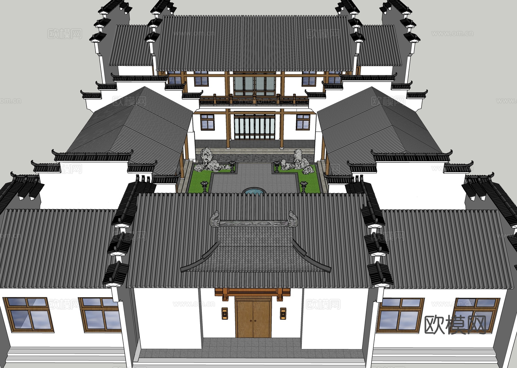 中式四合院  庭院景观 四合院建筑 宋代建筑 苏氏园林su模型