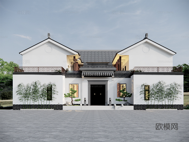 中式四合院  庭院景观 四合院建筑 宋代建筑 农村自建房su模型