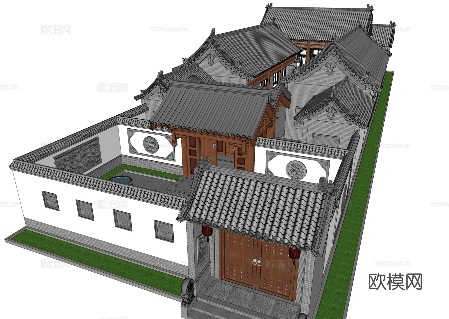 中式四合院  庭院景观 四合院建筑 宋代建筑 苏氏园林su模型