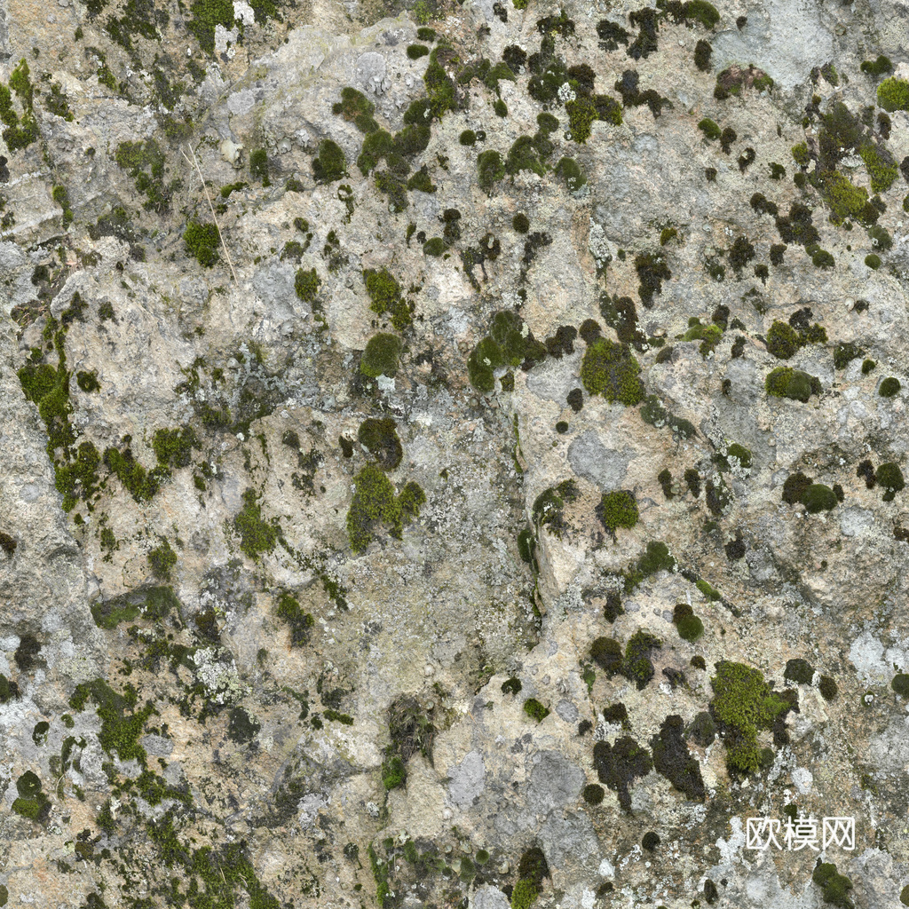 石头岩石pu石 PBR材质贴图 1k下载（渲染图2）