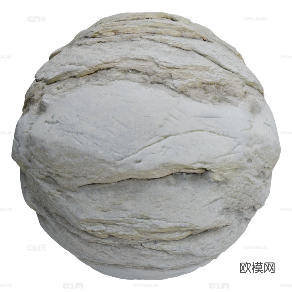 石头岩石pu石 PBR材质贴图 1k下载（渲染图1）