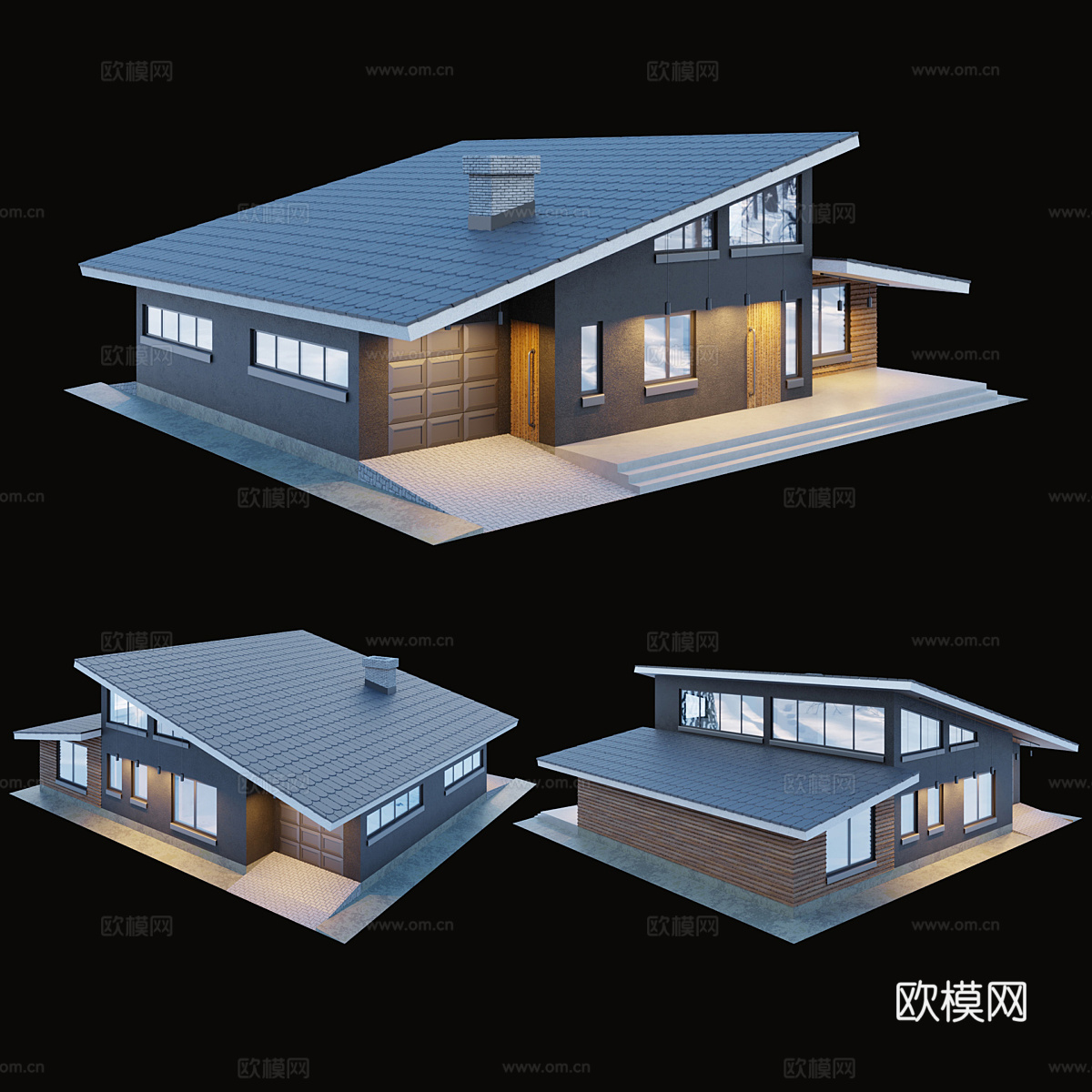 建筑别墅3d模型下载（渲染图3）