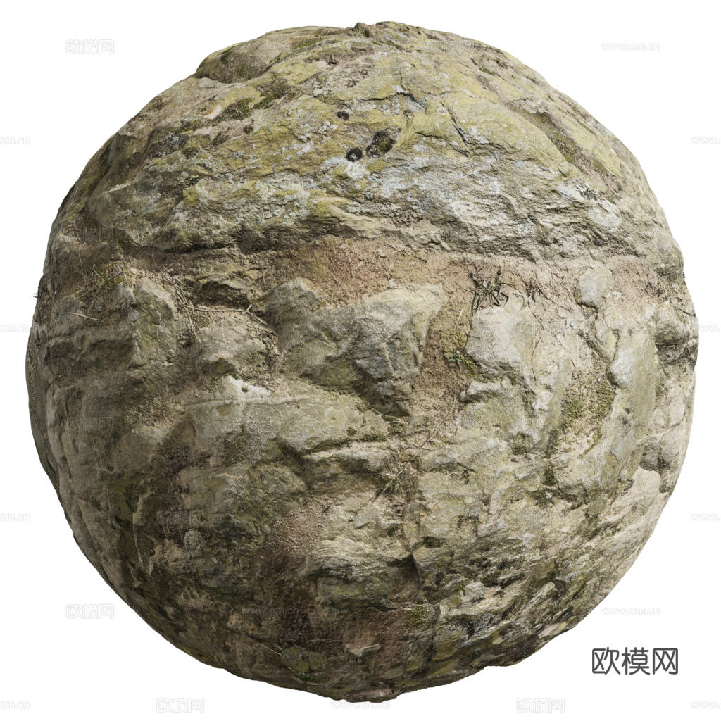 石头岩石pu石 PBR材质贴图 1k