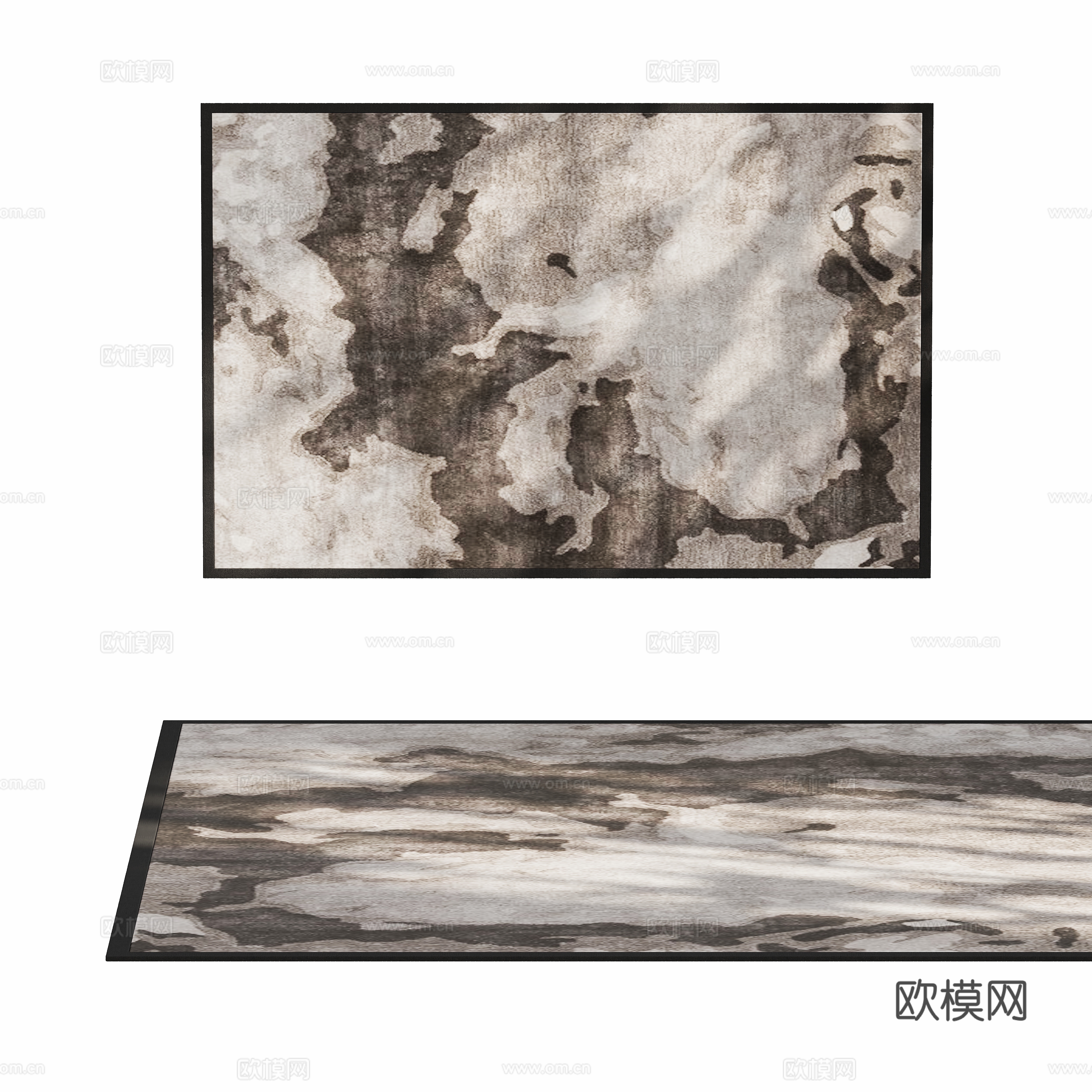 现代艺术客厅地毯su模型
