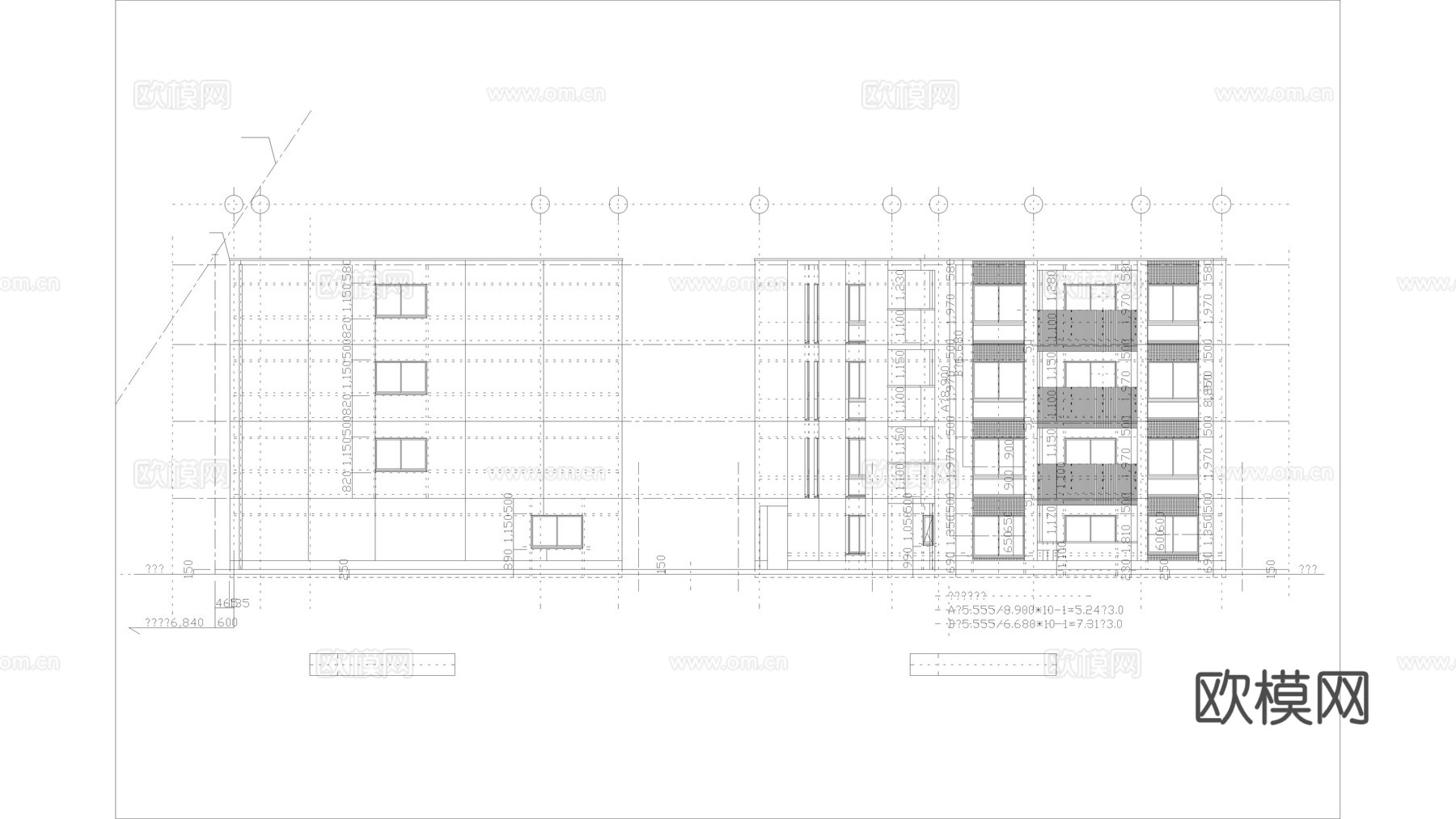 建筑 住宅 公寓 居民楼 小区住宅 楼房 酒店立面图纸cad施工图