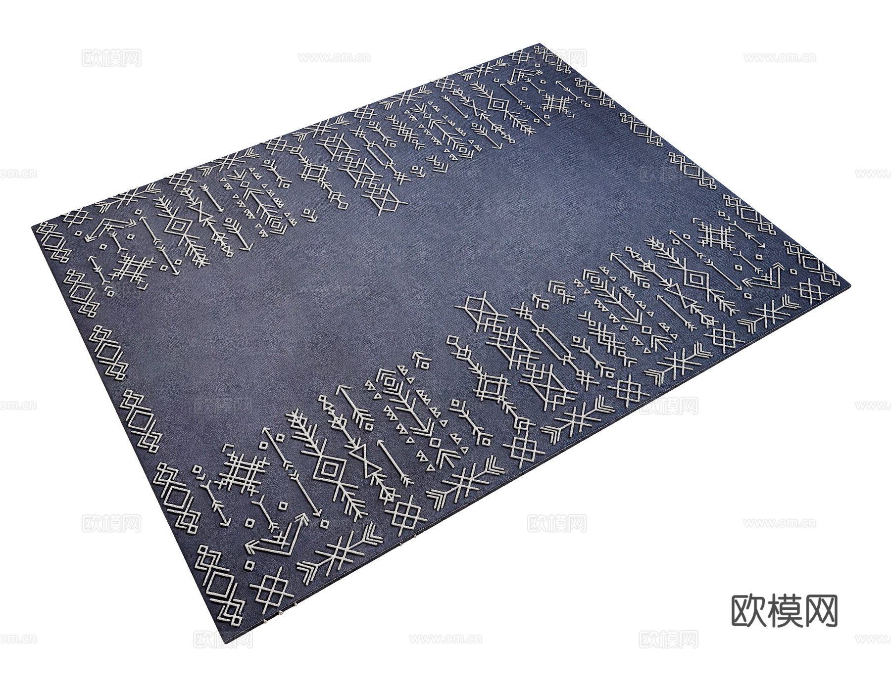 复古客厅地毯  卧室地毯  酒店地毯3d模型下载（渲染图1）