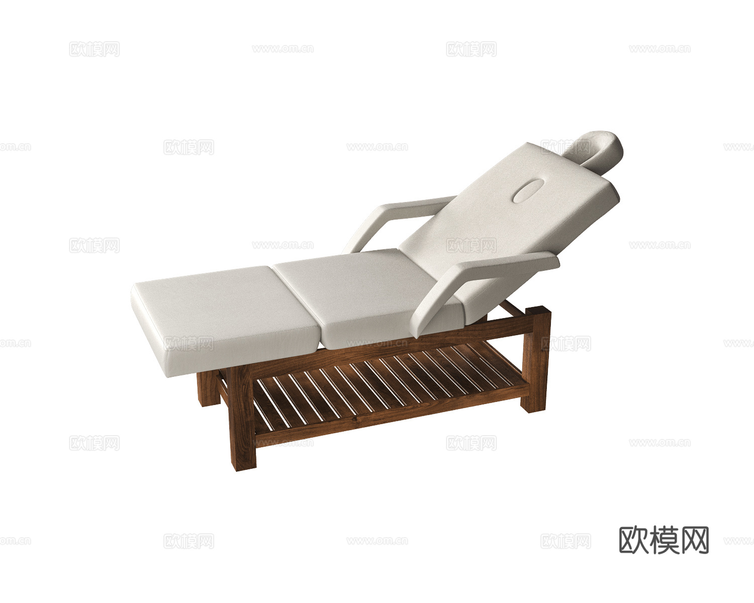 ISO BENESSERE 原木风躺椅3d模型下载（渲染图1）