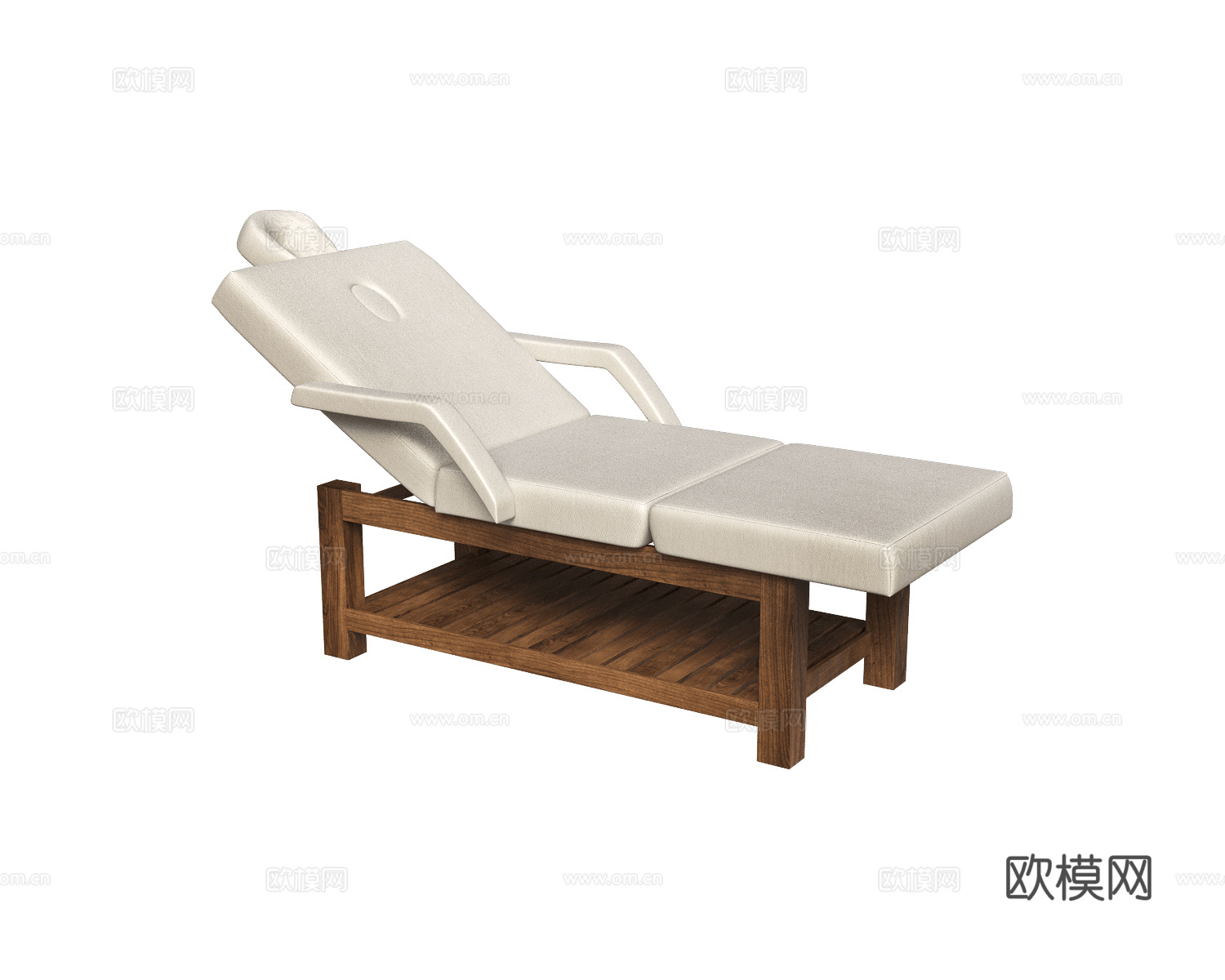 ISO BENESSERE 原木风躺椅3d模型下载（渲染图2）