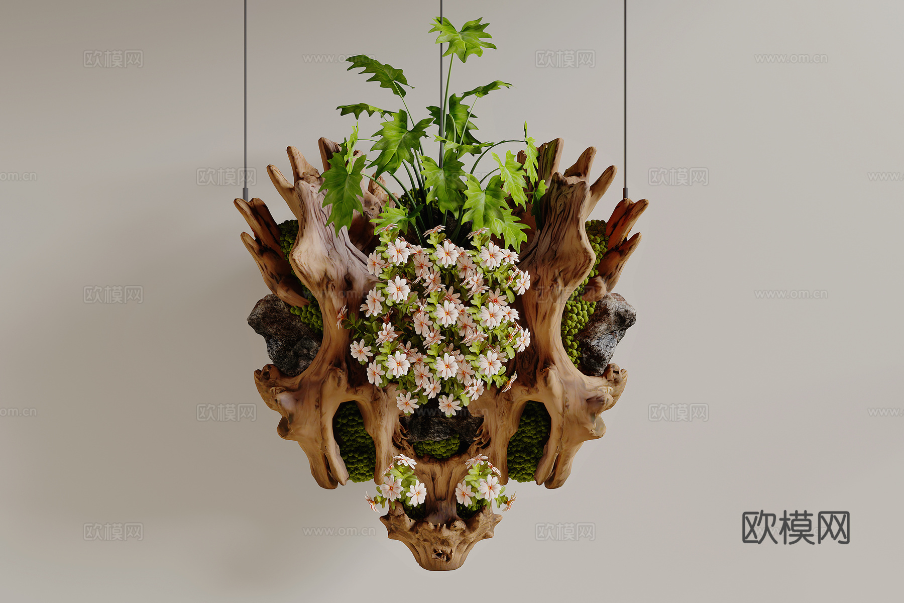 枯木绿植装置3d模型下载