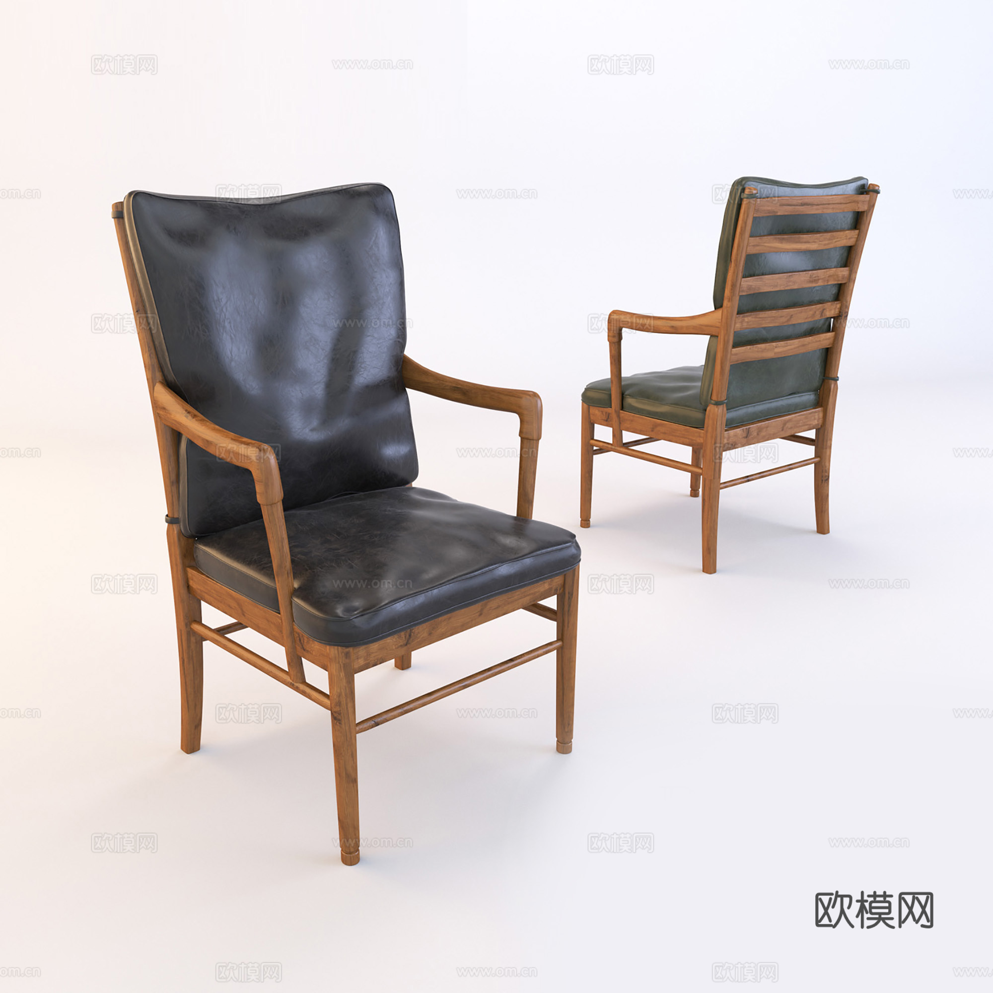 北欧户外椅  皮椅 书椅 扶手椅su模型