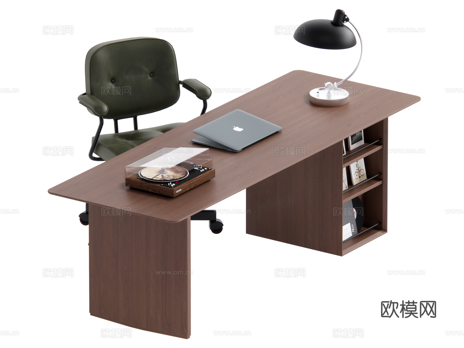 中古风书桌椅组合su模型